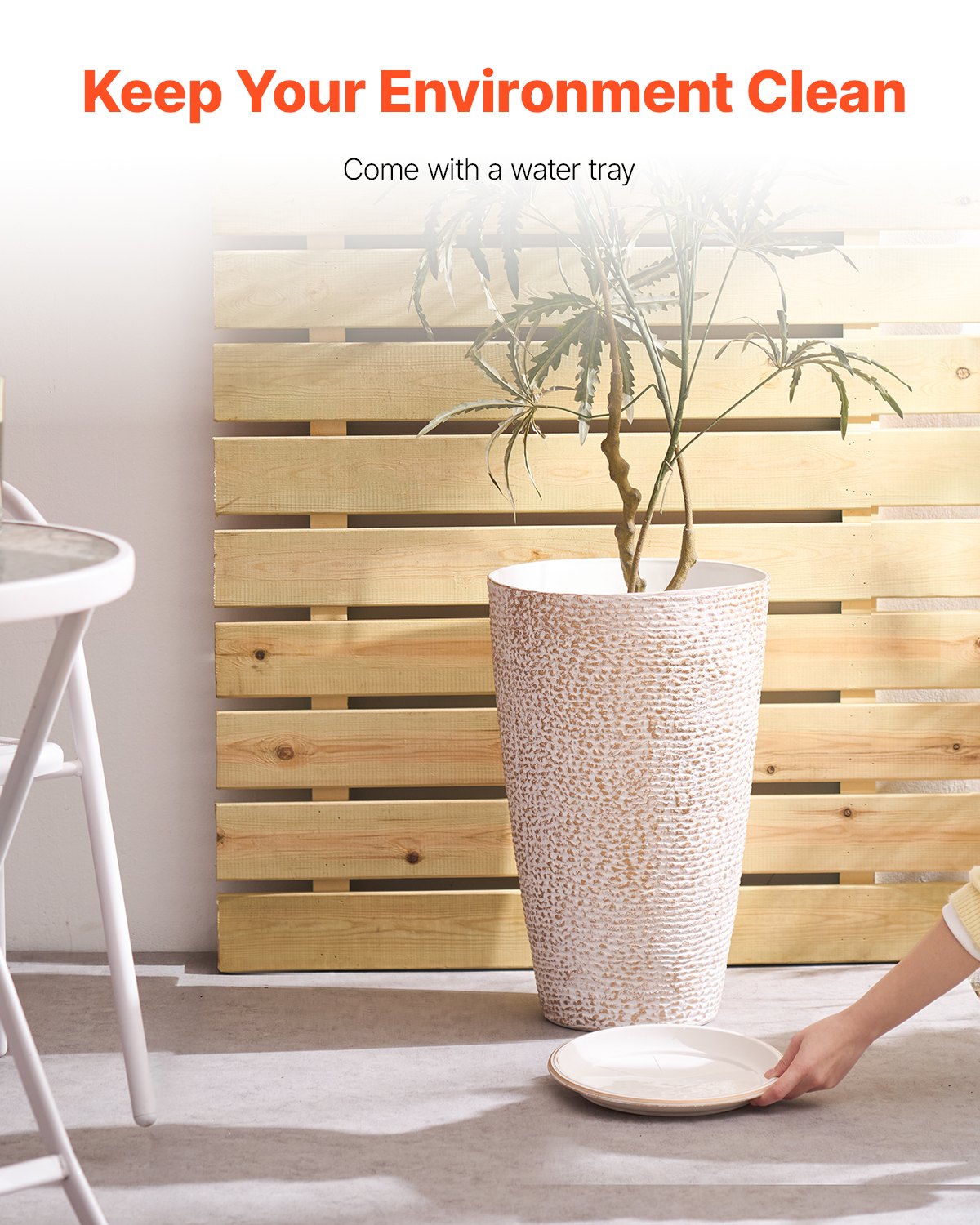 Großer konischer Pflanztopf – 2er-Pack, Blumentopf in Steinoptik, elegantes Design, effizientes Drainagesystem, vielseitig einsetzbar für Veranda, Terrasse und Büros_voghion.com