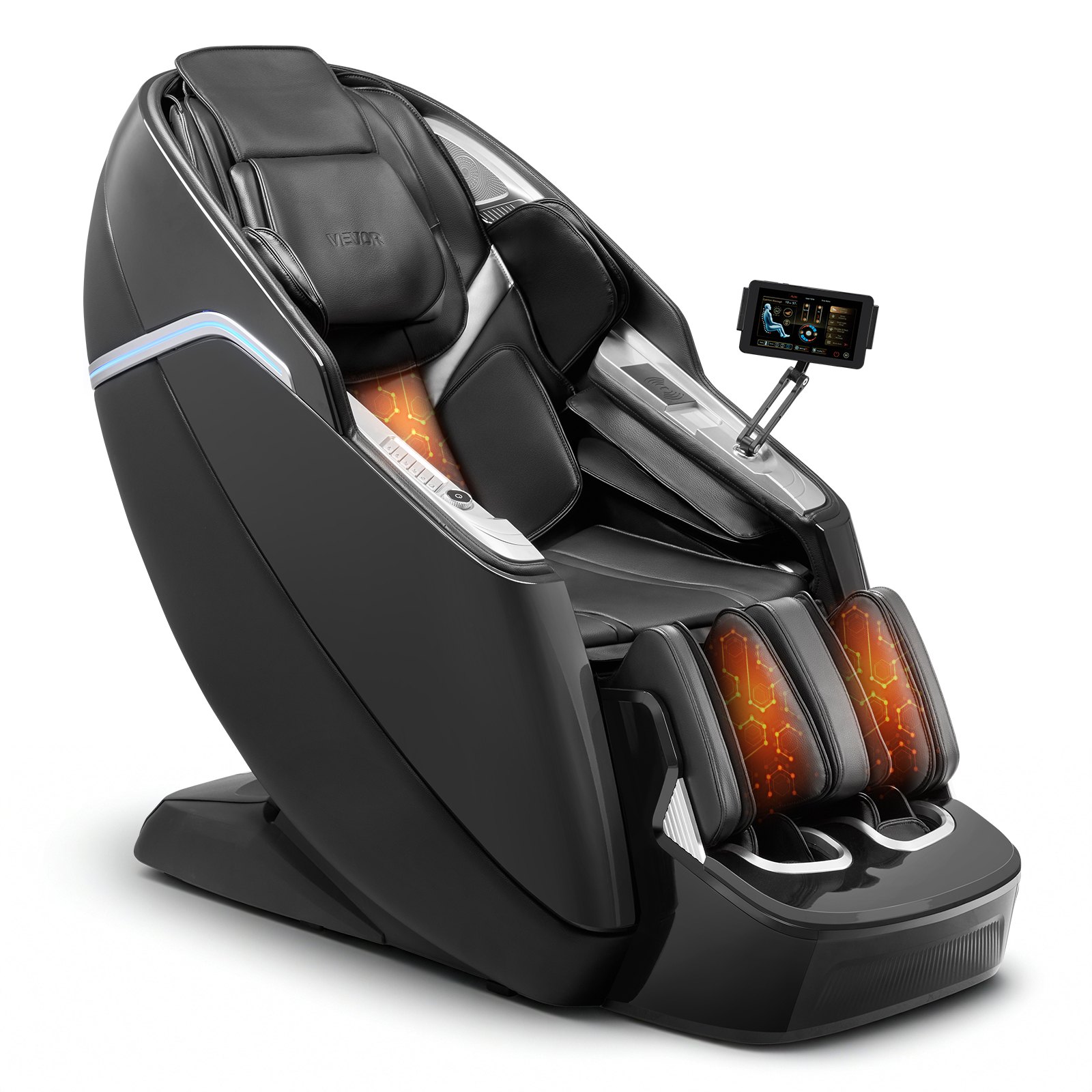 Massagesessel GanzkĂśrpermassagesessel 0 Gravity Mit SL-Schiene & Yoga-Stretch-Modus, Relaxsessel Mit Heizung & Elektrischem Pedal & 36 Airbags & TFT-Bildschirm & Armlehnentasten 3D/4D Massage