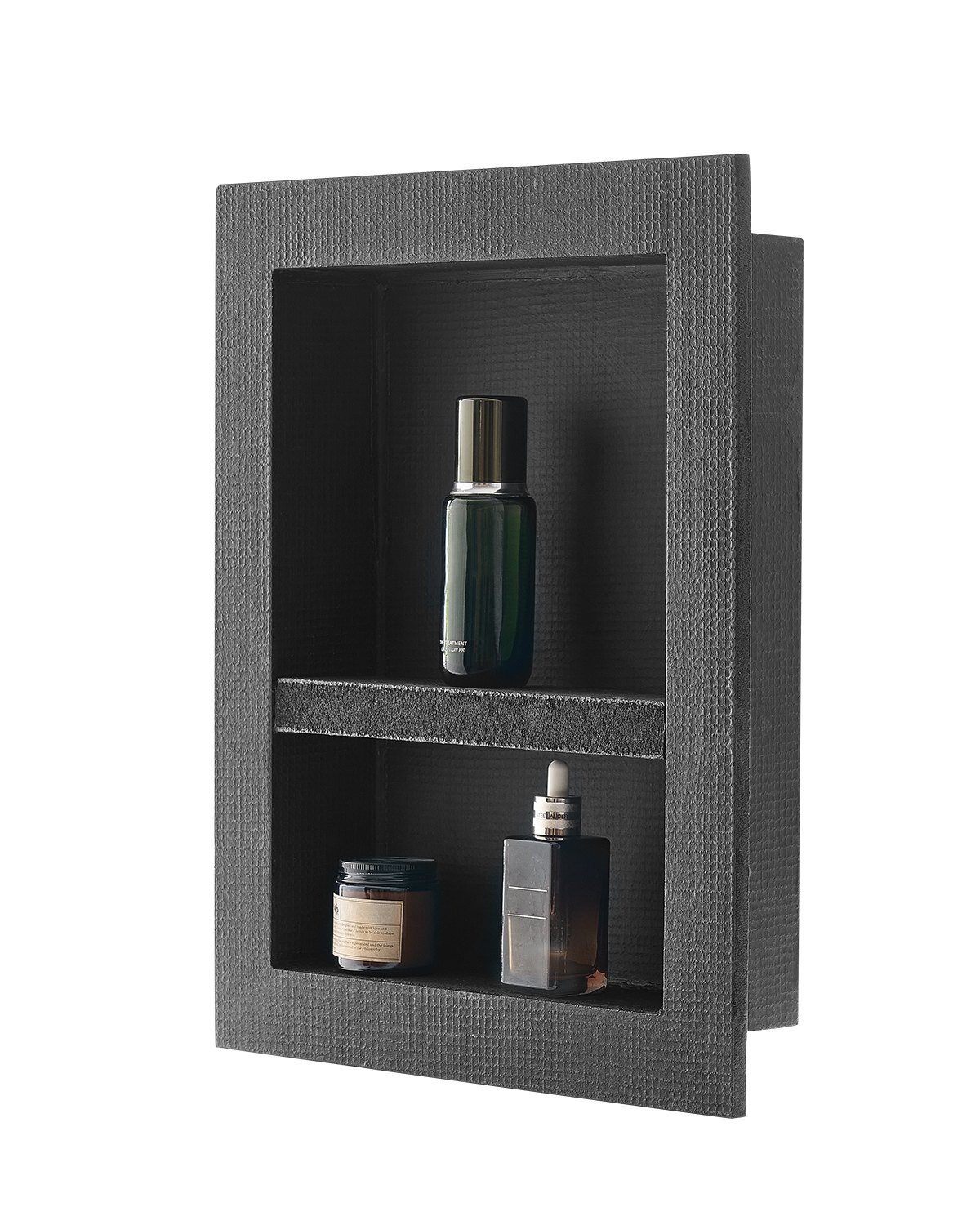 Duschnische, 10,16x40,64x50,8 Cm, Wandnische Mit Beweglichem Trennregal, Seifen- & Shampoo-Aufbewahrungs-Organizer, Rechtwinklige Ecken, Schwarz Für Badezimmerdusche