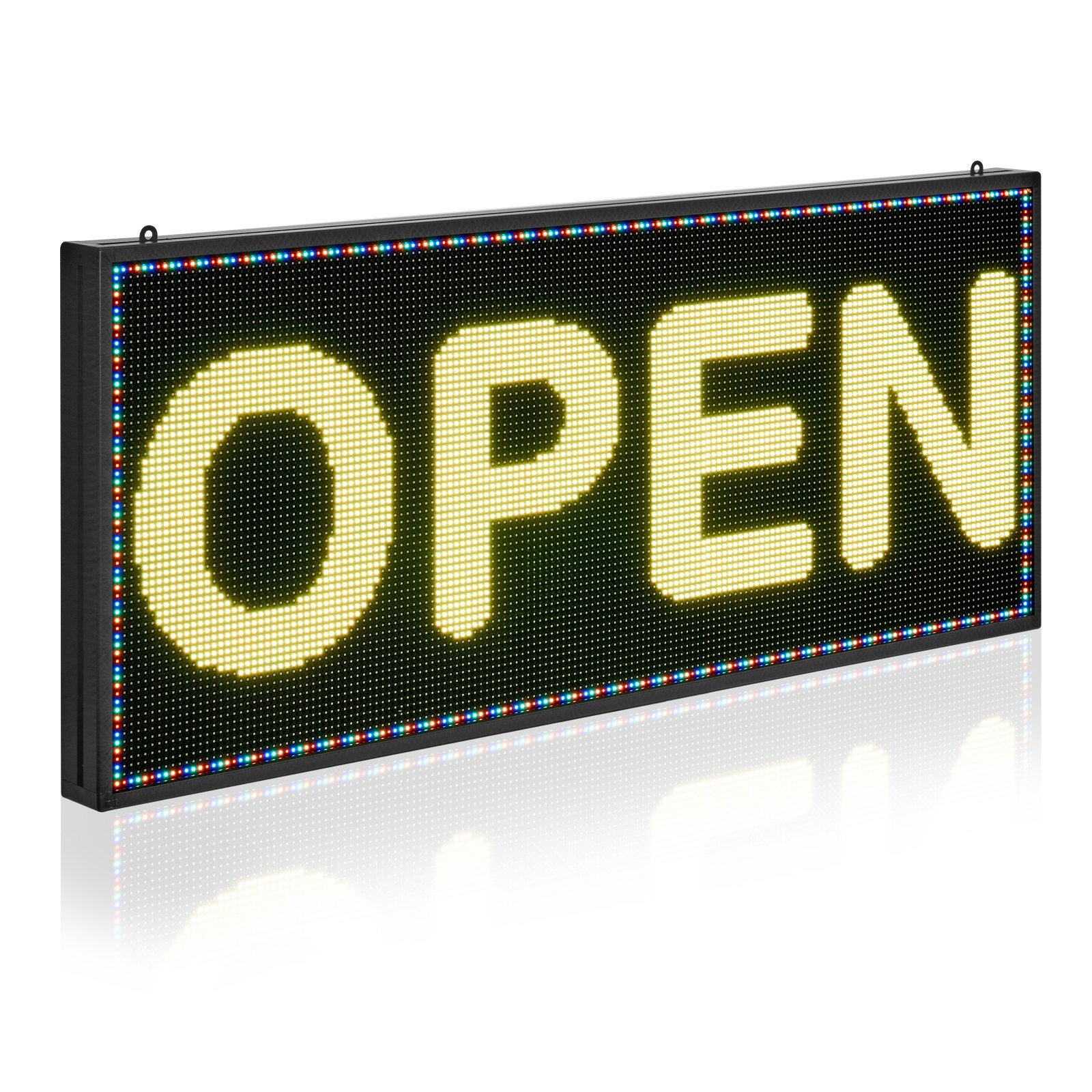 Programmierbare LED Zeichen P6 Vollfarbe Flexibles Digitales Scrolling Panel, DIY Anzeigetafel Mit Benutzerdefiniertem Textmuster Und GIF & Bluetooth App Steuerung Laufschrift (990 X 412 Mm)