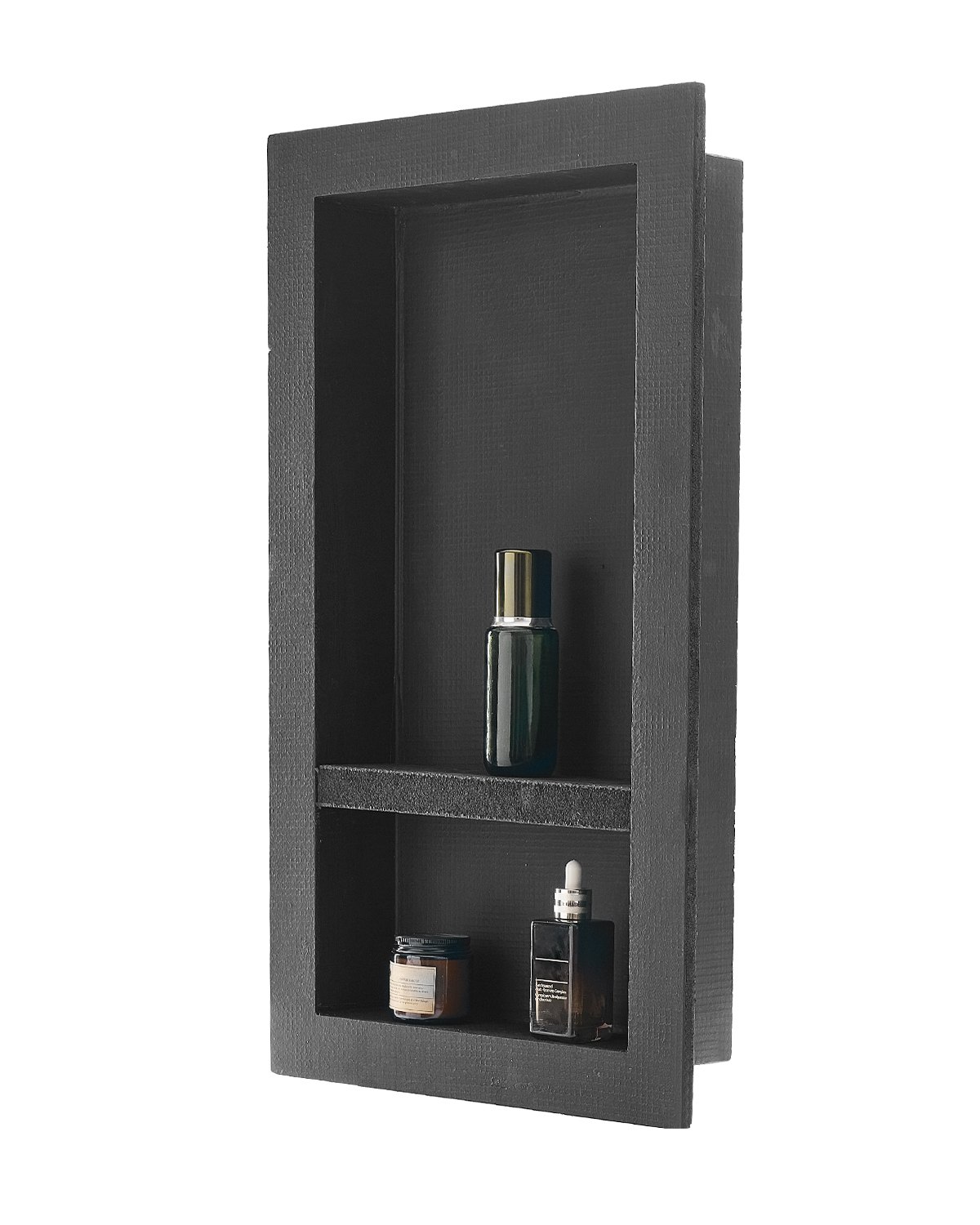 Duschnische, 10,16x40,64x71,12 Cm, Wandnische Mit Beweglichem Trennregal, Seifen- & Shampoo-Aufbewahrungs-Organizer, Versiegeltes Design, Schwarz Für Badezimmerdusche