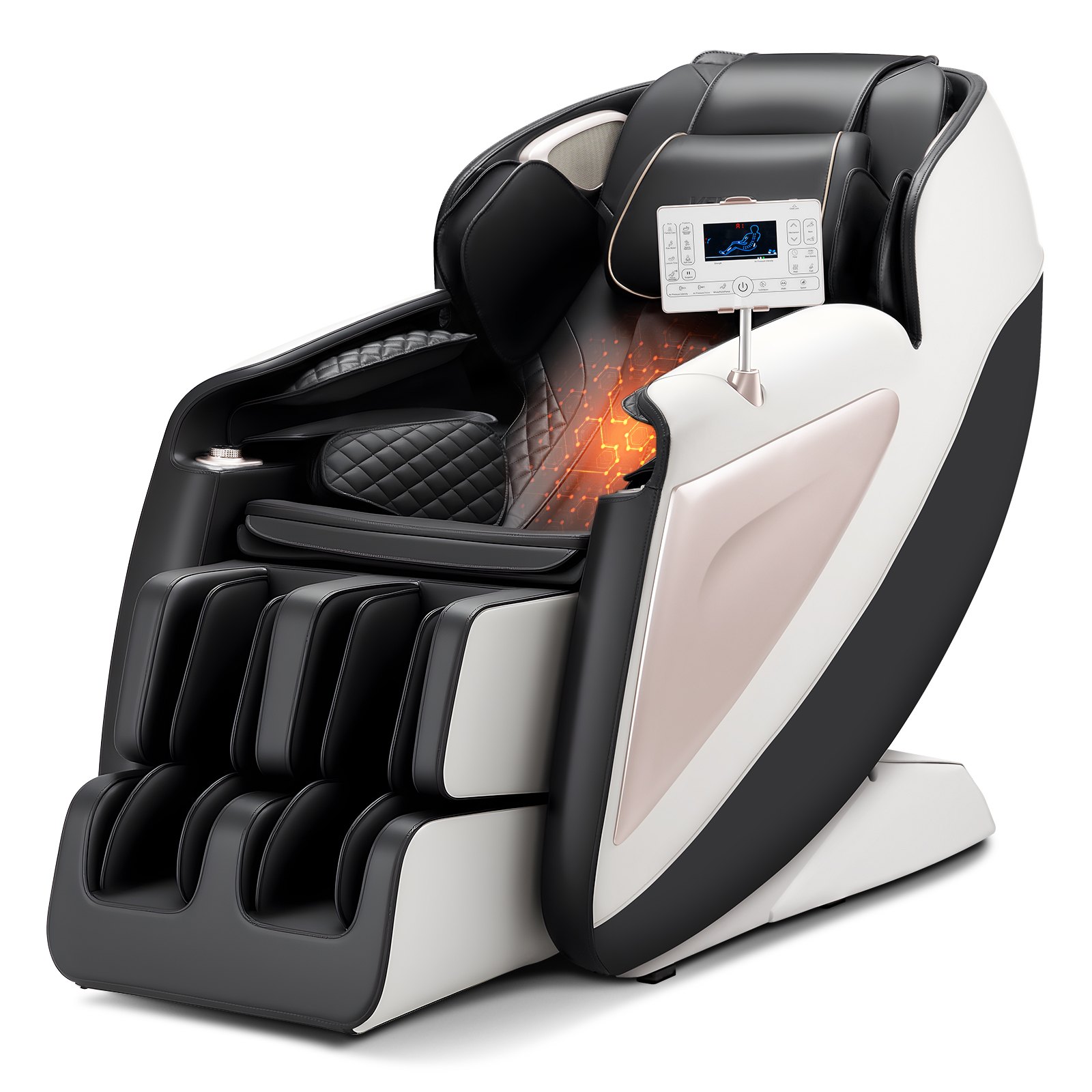 Massagesessel GanzkĂśrpermassagesessel Zero Gravity Mit SL-Schiene & 18 Auto-Modi, Relaxsessel Mit Heizung & Einziehbarem Pedal & 36 Airbags & FuĂrolle & LCD-Bildschirm, Massagestuhl 3D-Massage