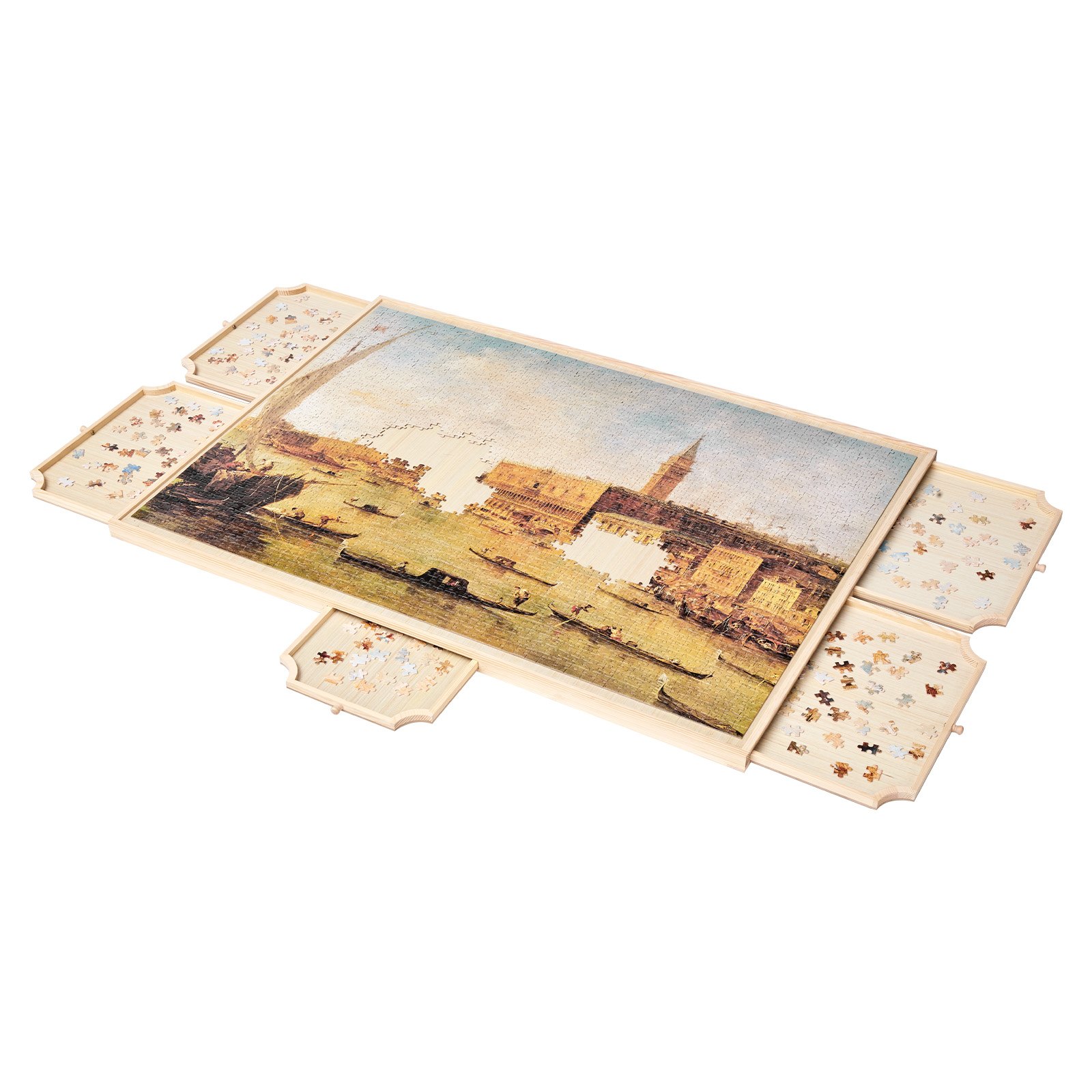 Drehbare Puzzletisch Mit 5 Schubladen Und Abdeckung Für Erwachsene_voghion.com