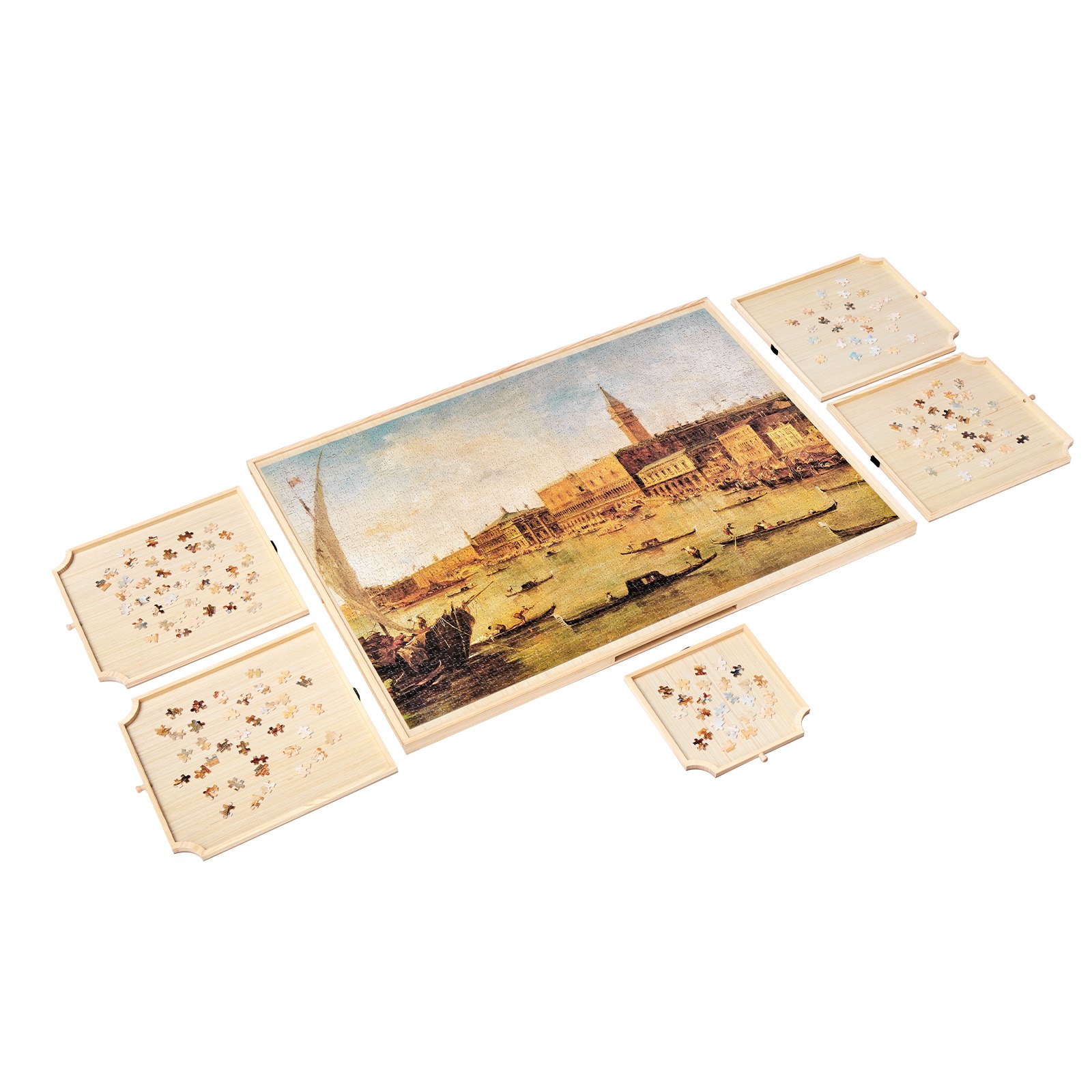 Drehbare Puzzletisch Mit 5 Schubladen Und Abdeckung Für Erwachsene_voghion.com