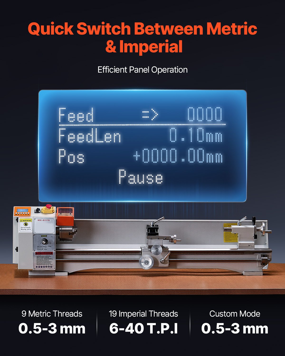 Metalldrehmaschine 220x1000 Mm Drehmaschine Automatischer Vorschub 2500 U/min Drehzahl 1250 W Bßrstenloser Motor, Mit ZubehÜr, Tischdrehmaschine Fßr Die Bearbeitung Von Präzisionsteilen