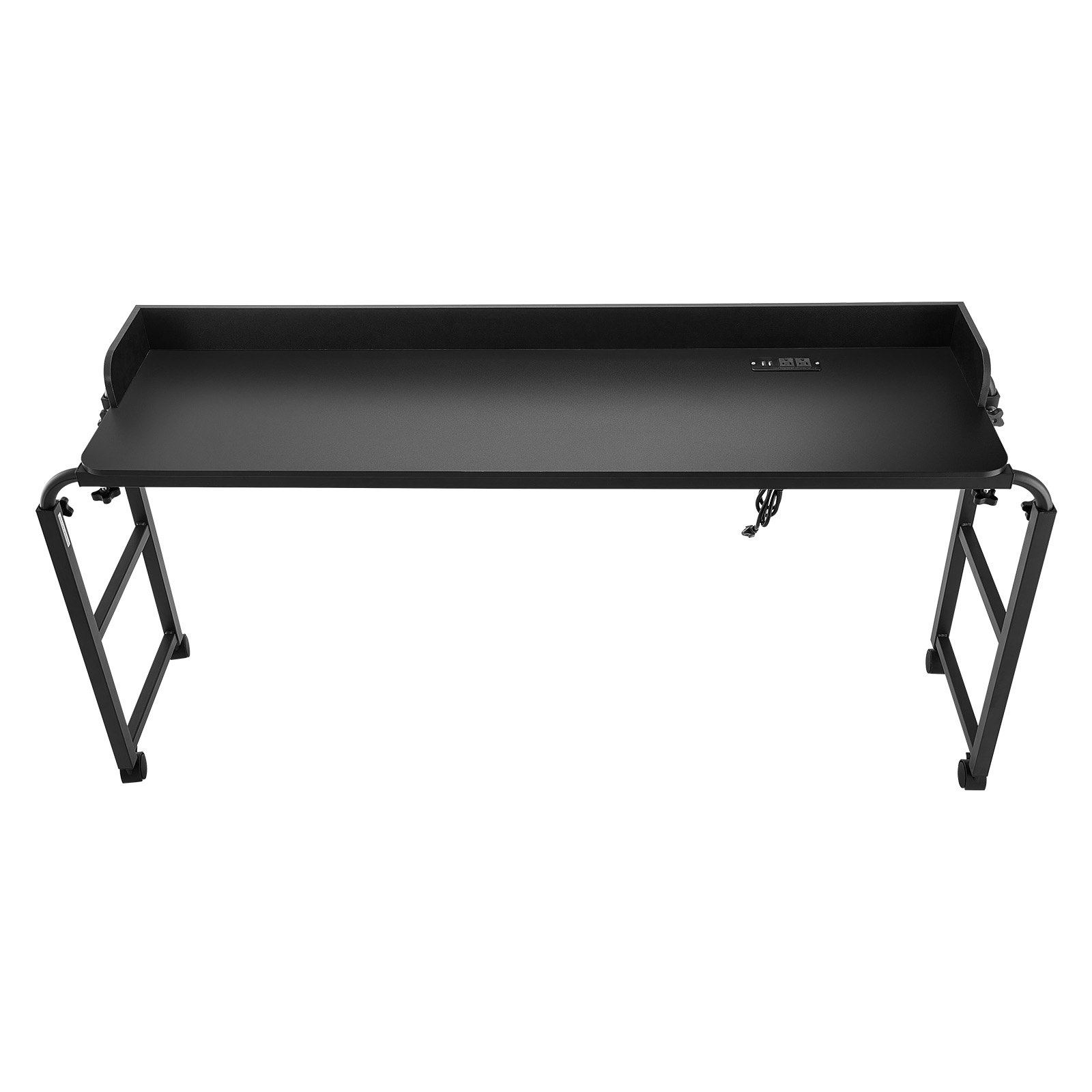 Verstellbarer Nachttisch – Tragbarer Laptop-Rolltisch mit 4 Rollen (2 mit Bremsen) und Steckdose, robuster Nachttisch aus Sperrholz fürs Arbeitszimmer_voghion.com