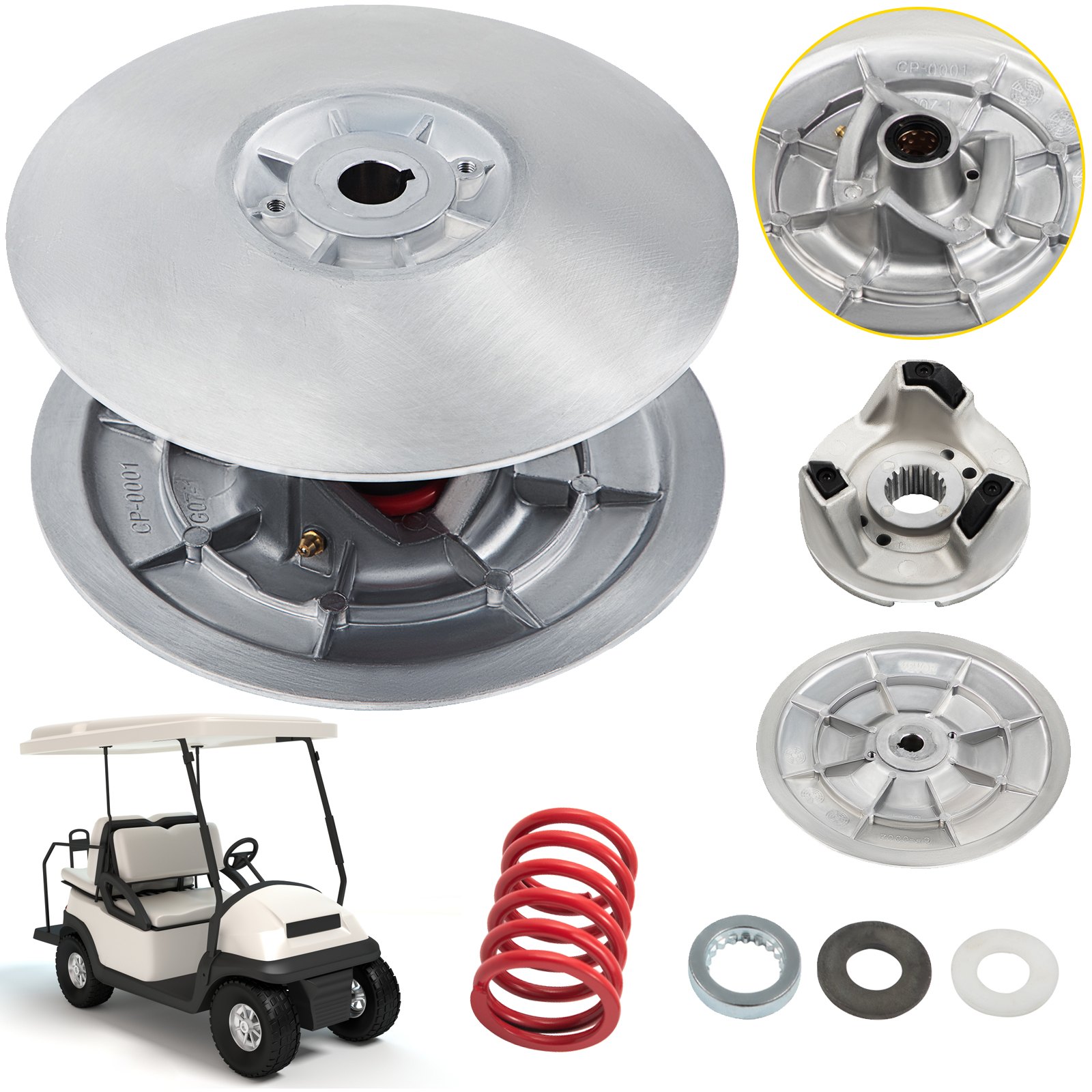 Golf Cart Sekundär Angetriebene Power-Kupplungs-Set, Metalloberflächen-Antriebskupplung, 1985–2007 Angetriebenes Kupplungs-Set, Kompatibel Mit Yamaha Low End G2-G28 Golf Cart (mit Feder)
