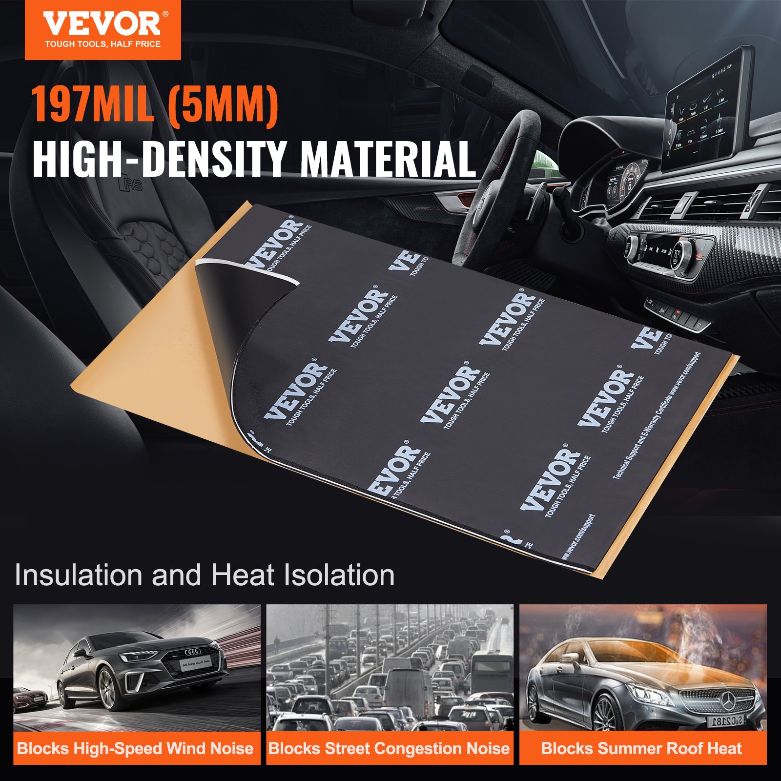 24er-Set Dämmmatte Auto 2,3m² Antidröhnmatte 247,9x390,9mm Fahrzeugdämmung 200mil(5mm) Stärke 4-lagige Schallschutzmatte Hitzebeständig Lärmschutz Akustikdämmung Geräuschdämmung