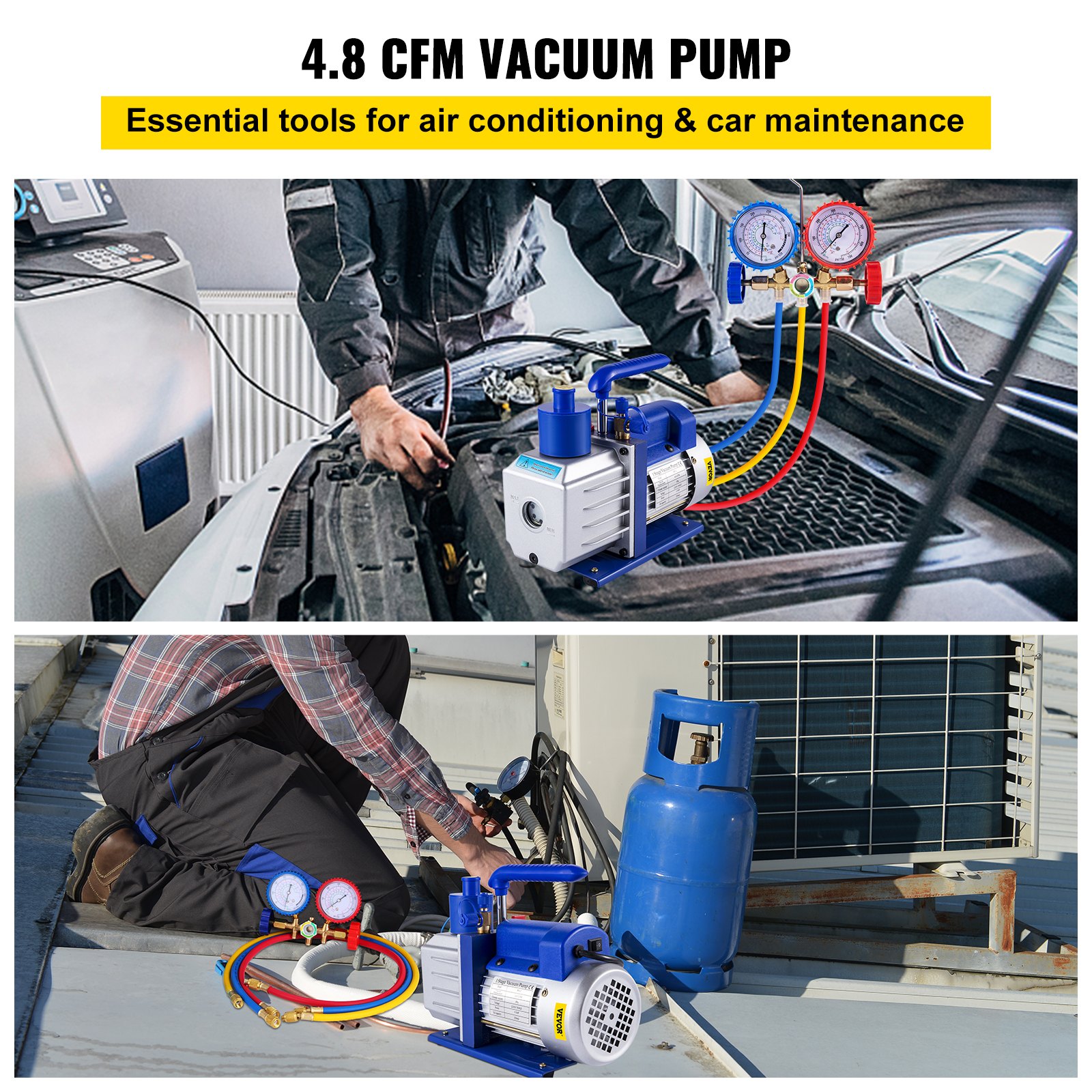 Vevor Vakuumpumpe 10 Cfm Für Kältemittel Mit Manometer Set_voghion.com