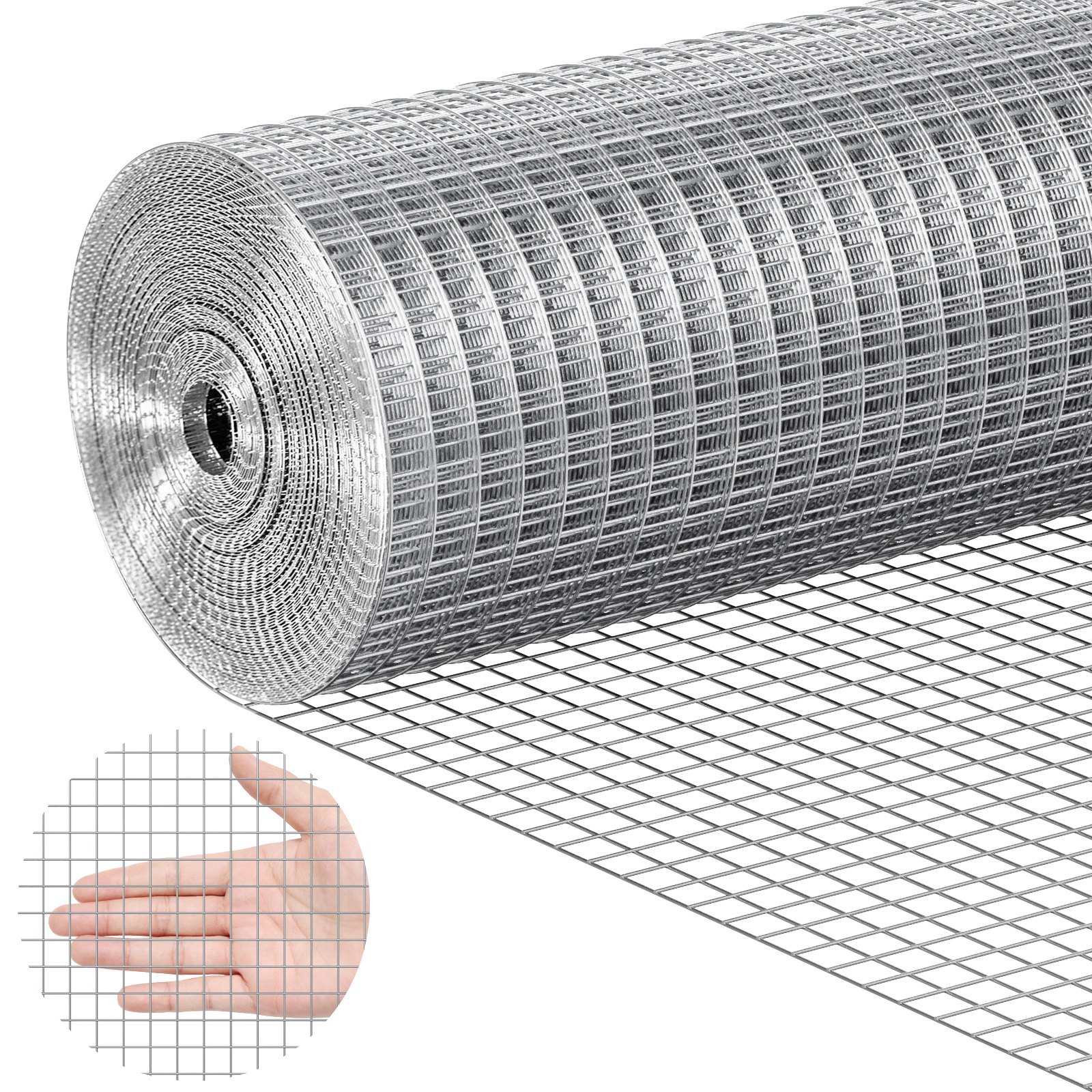 VEVOR Drahtgitter, Geflügelnetz, 19 Gauge, verzinkte Schweißdrahtgitterrolle, Drahtzaun, Drahtgitter für Kaninchenkäfige, Garten, Kleinnager_voghion.com