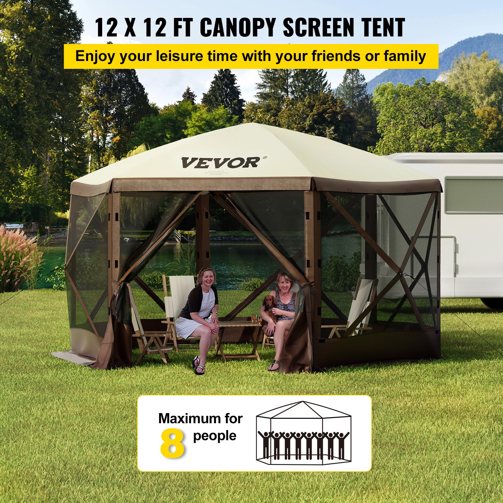 Pop-up Pavillon Zelt Mit Netzfenstern Und Tragetasche_voghion.com