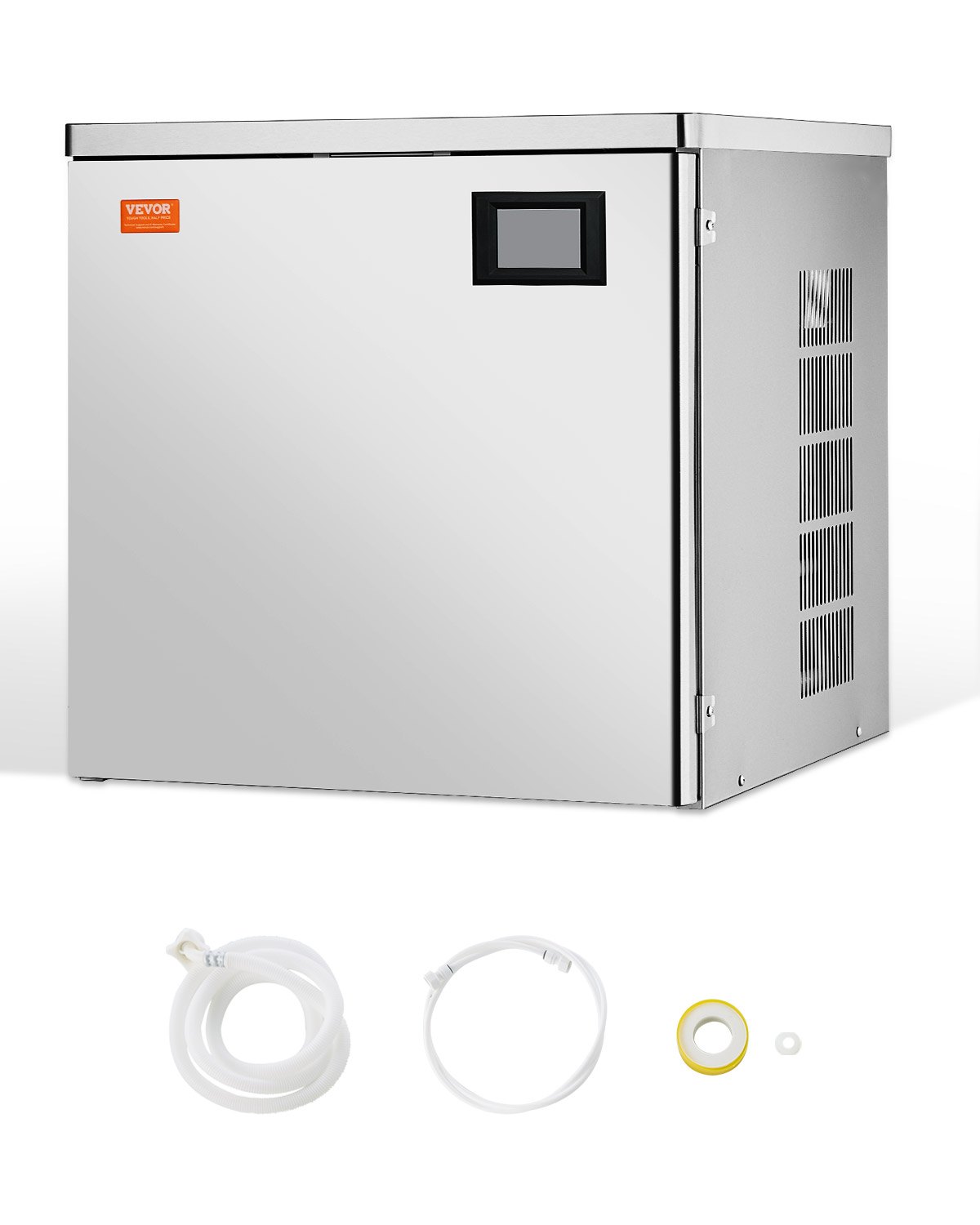 Eismaschinenkopf Kommerzieller Eisbereiter Eismaschine (nur Kopf) 181 Kg/Tag, Kopf Aus Edelstahl + PE-Kunststoff Eiswürfelmaschine-Kopf Mit Intelligentem Bedienfeld & Reinigung Auf Knopfdruck
