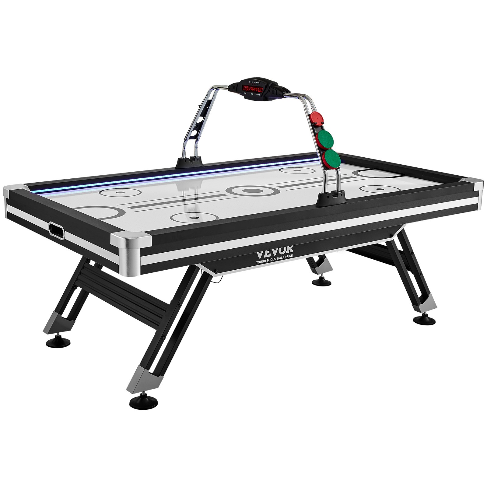 Luftbetriebener Hockeytisch, Indoor-Hockeytisch Für Kinder Und Erwachsene, LED-Sporthockeyspiel Mit 2 Pucks, 2 Schiebern Und Elektronischem Punktesystem, Arcade-Gaming-Set Für Spielzimmer