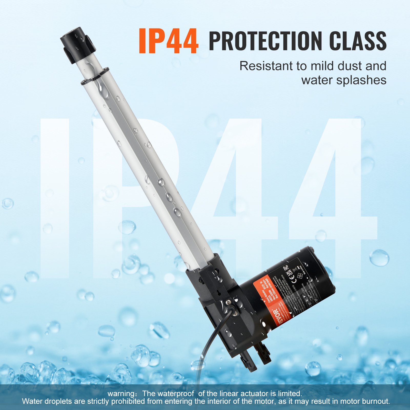 24V Linearaktuator-Kit 25,4cm 2,5 Cm/s 99,79kg/1000N Mit IP44-Schutz