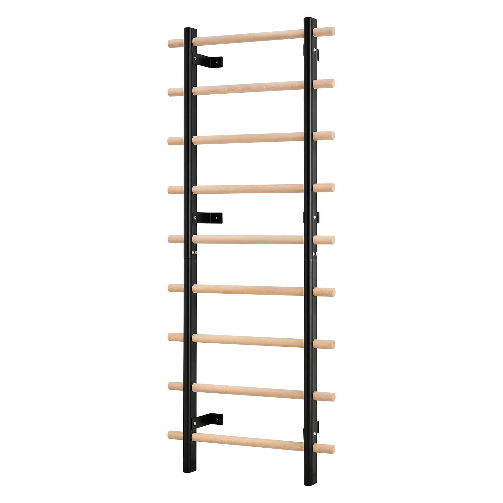 Schwedische Leiterwand 9-stufiges Kletterspielzeug Wandturnhalle Aus Massivholz + Karbonstahl 150 Kg Belastbares Indoor-Klettergerüst Mit 8 X 8 Cm Power Rack-Zubehör Turnreck