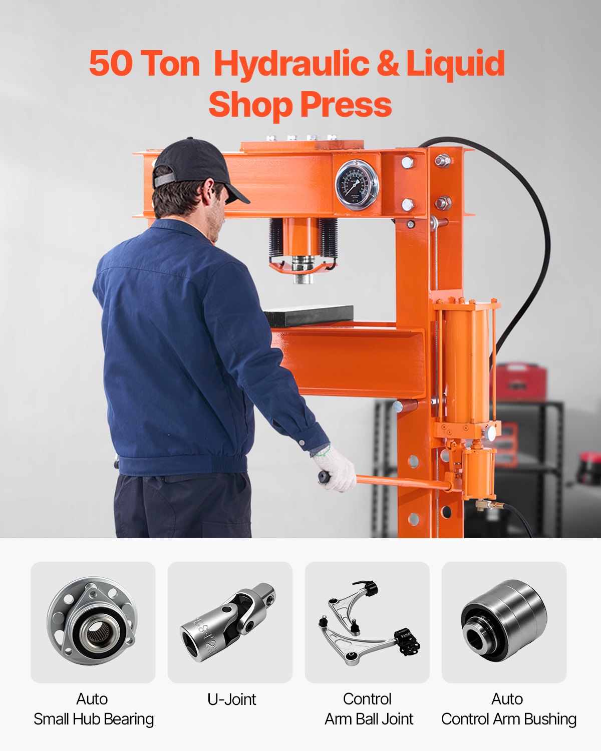 Hydraulische Werkstattpresse 20 T (H-Rahmen) Mit Pressplatte, Einstellbare Hydraulikpresse (Max. Zylinder 185 Mm) Mit DreieckstĂźtze, Geeignet Zum Biegen & Richten & Stanzen Orange