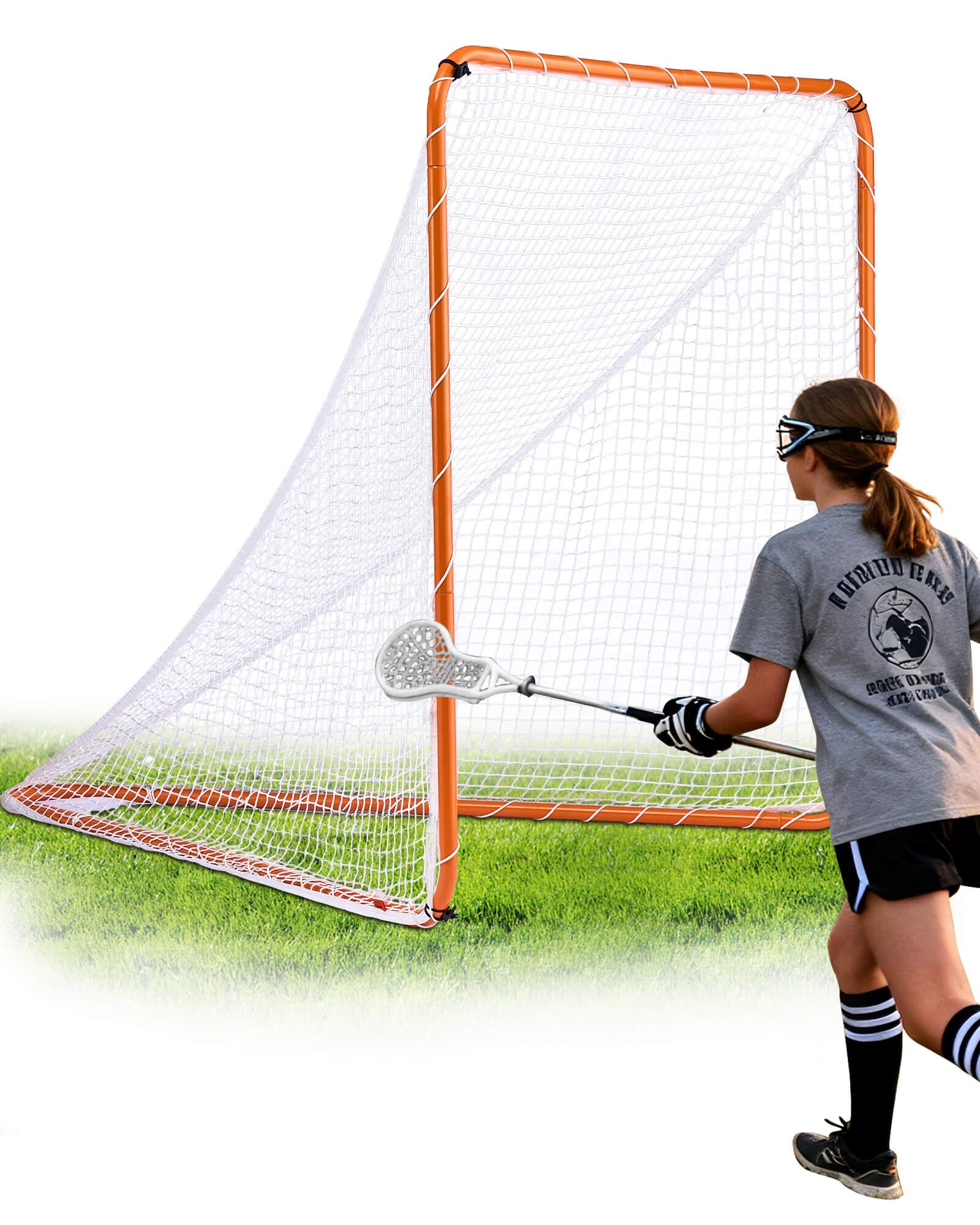 Lacrosse-Tor, 6' X 6' Lacrosse-Netz, Stahlrahmen-Lacrosse-Trainingsausrüstung Für Den Hinterhof, Tragbares Lacrosse-Tor Mit Tragetasche, Schneller Und Einfacher Aufbau, Perfekt Für Das Training - Image 1