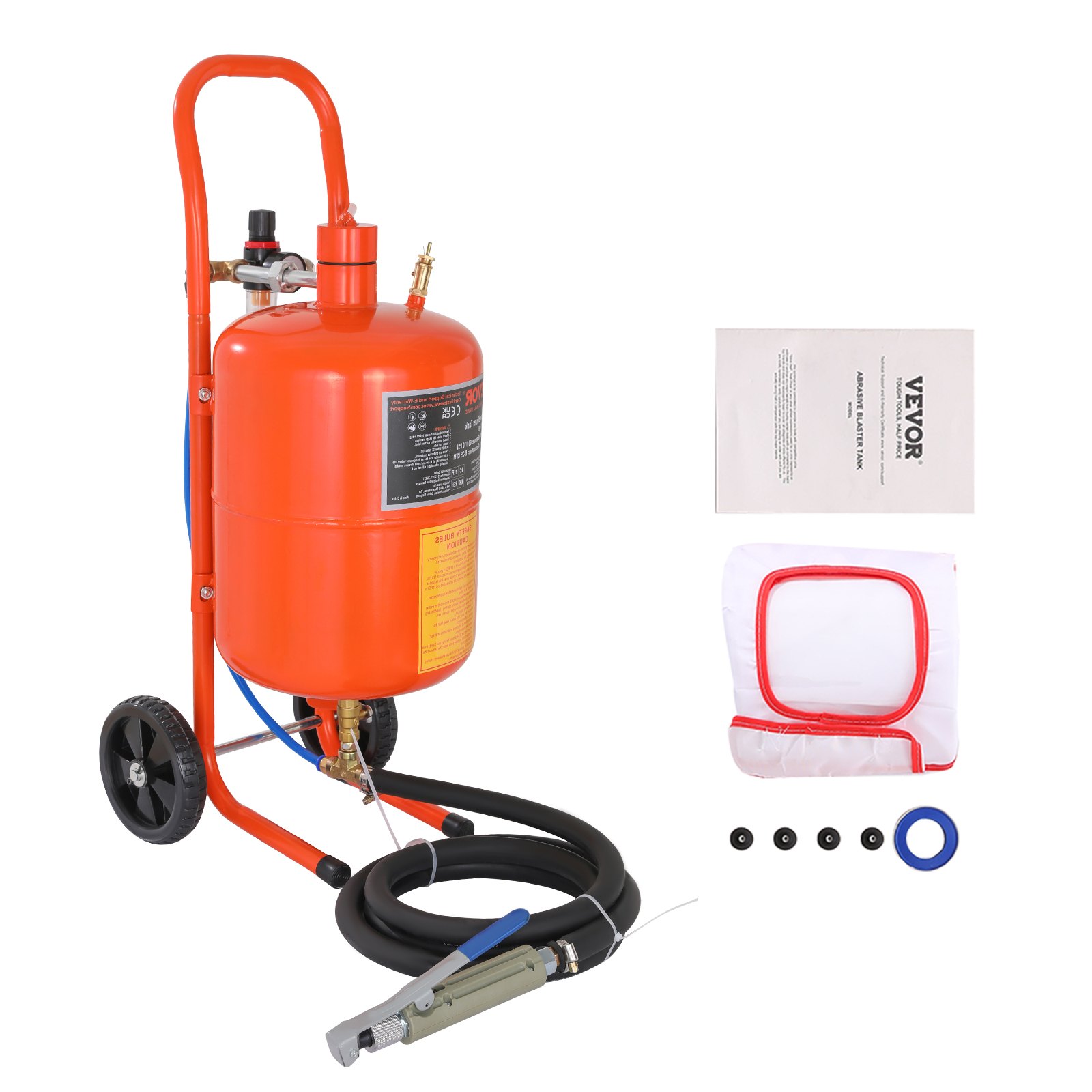 Mobiles Sandstrahlgerät 18,92 L Sandstrahlanlage 243,84 Cm ArbeitsschlauchSandstrahler 60–110 PSI Arbeitsdruck Ideal Zum Entfernen Von Rost, Farbe, Flecken Und Das Polieren Großer Flächen - Image 1