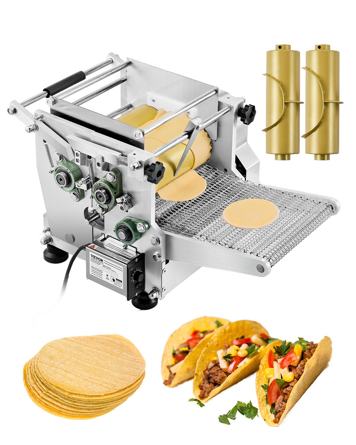 Elektrischer Tortillamaker, Automatische Maschine Zur Herstellung Von Maistortillas Mit Antihaftbeschichtung & Zwei Formen (4 + 6 Zoll), Für Die Herstellung Von Sopes Roti Pita Tortilla