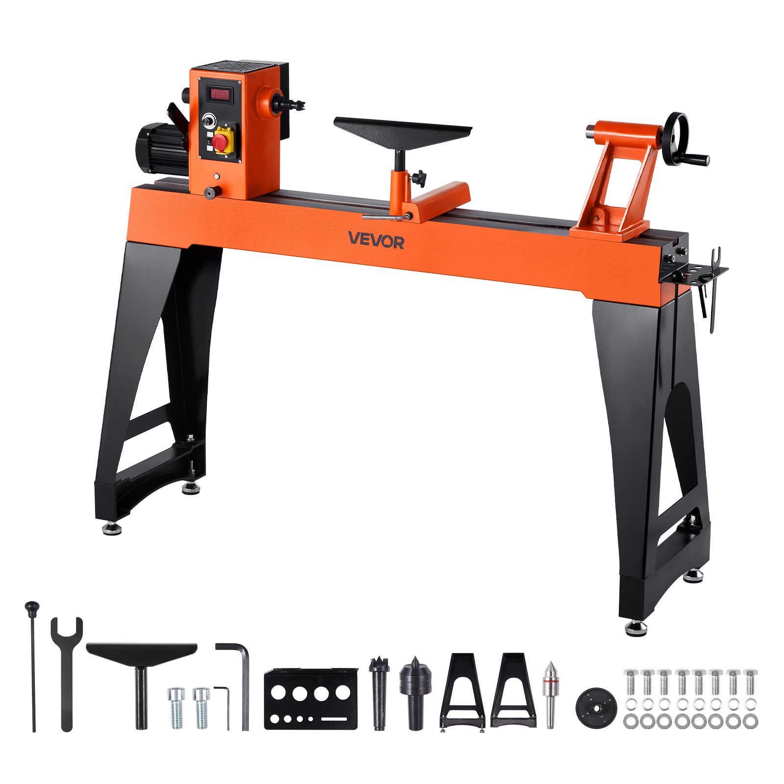 Drechselbank, 1,5 PS, Drechselmaschine Mit Variabler Drehzahl Von 0 Bis 3200 U/min, Drehtischmaschine 406x1020 Mm Werkbank, Drehbank, Für Mittlere Bis Große Holzbearbeitungsprojekte