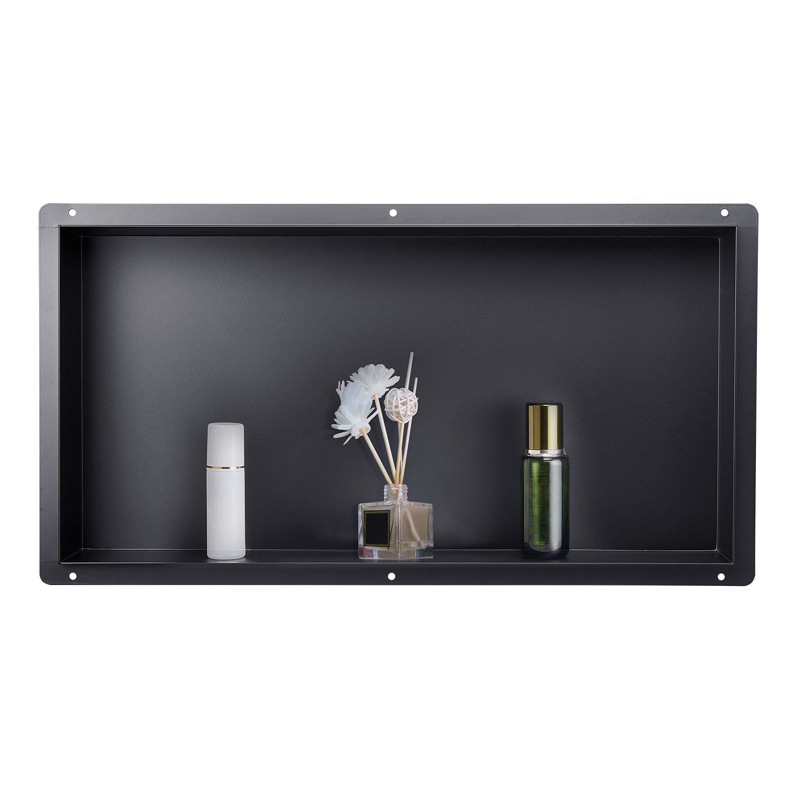Duschnische, 10,16x33,02x63,5 Cm, Rahmenlose Wandnische, Shampoo-Aufbewahrungs-Organizer Aus Edelstahl, Langlebig Und Einfach Zu Installieren, Schwarz Für Badezimmer