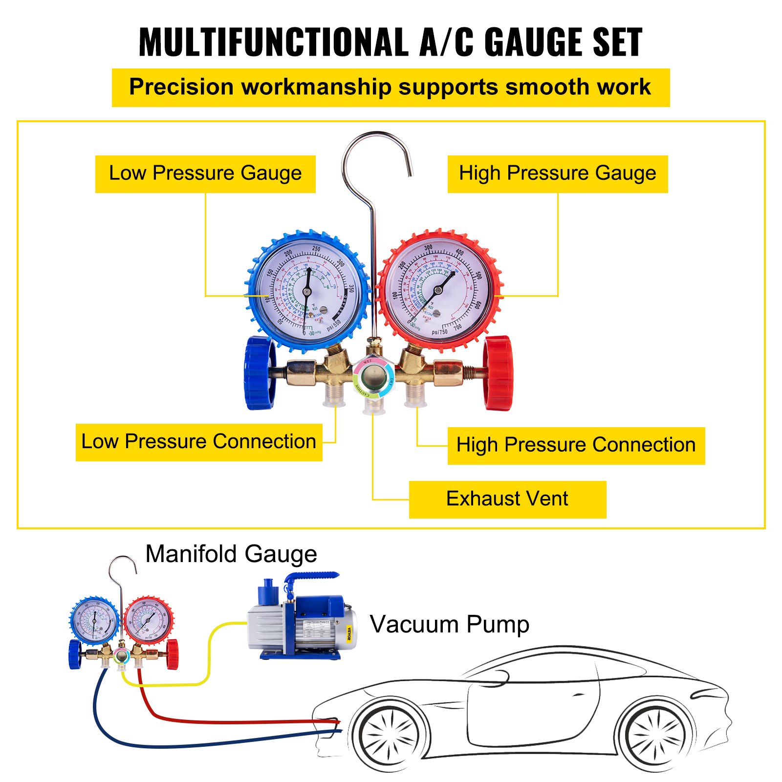 Vevor Vakuumpumpe 10 Cfm Für Kältemittel Mit Manometer Set_voghion.com
