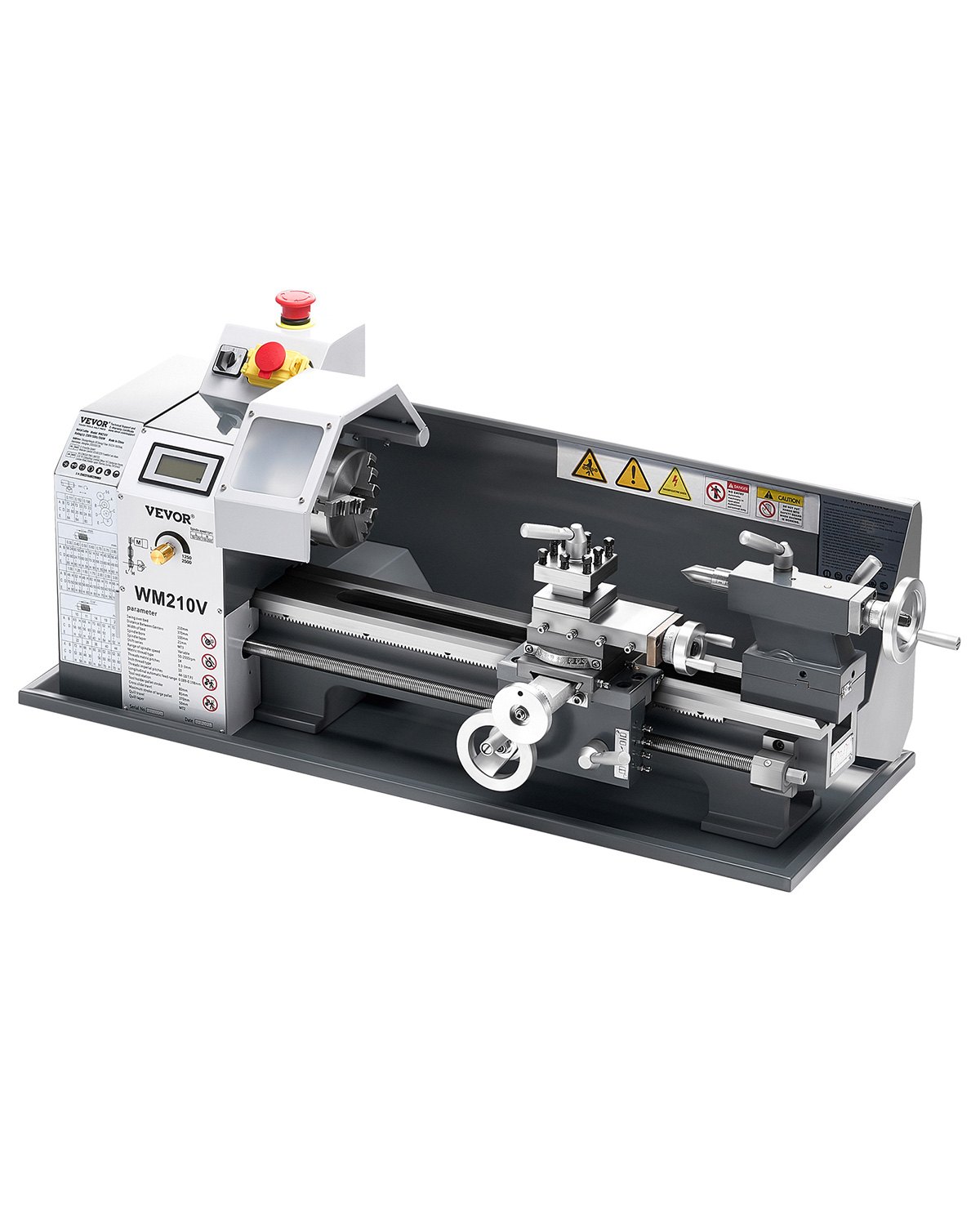 Metalldrehmaschine, 21x37 Cm, 550 W, 0-2500 U/min Variable Geschwindigkeit, Tischdrehmaschine, Für Die Bearbeitung Von Präzisionsteilen, Imperial-Metrisch-Gewinde, Weichmetalle, Kunststoffe