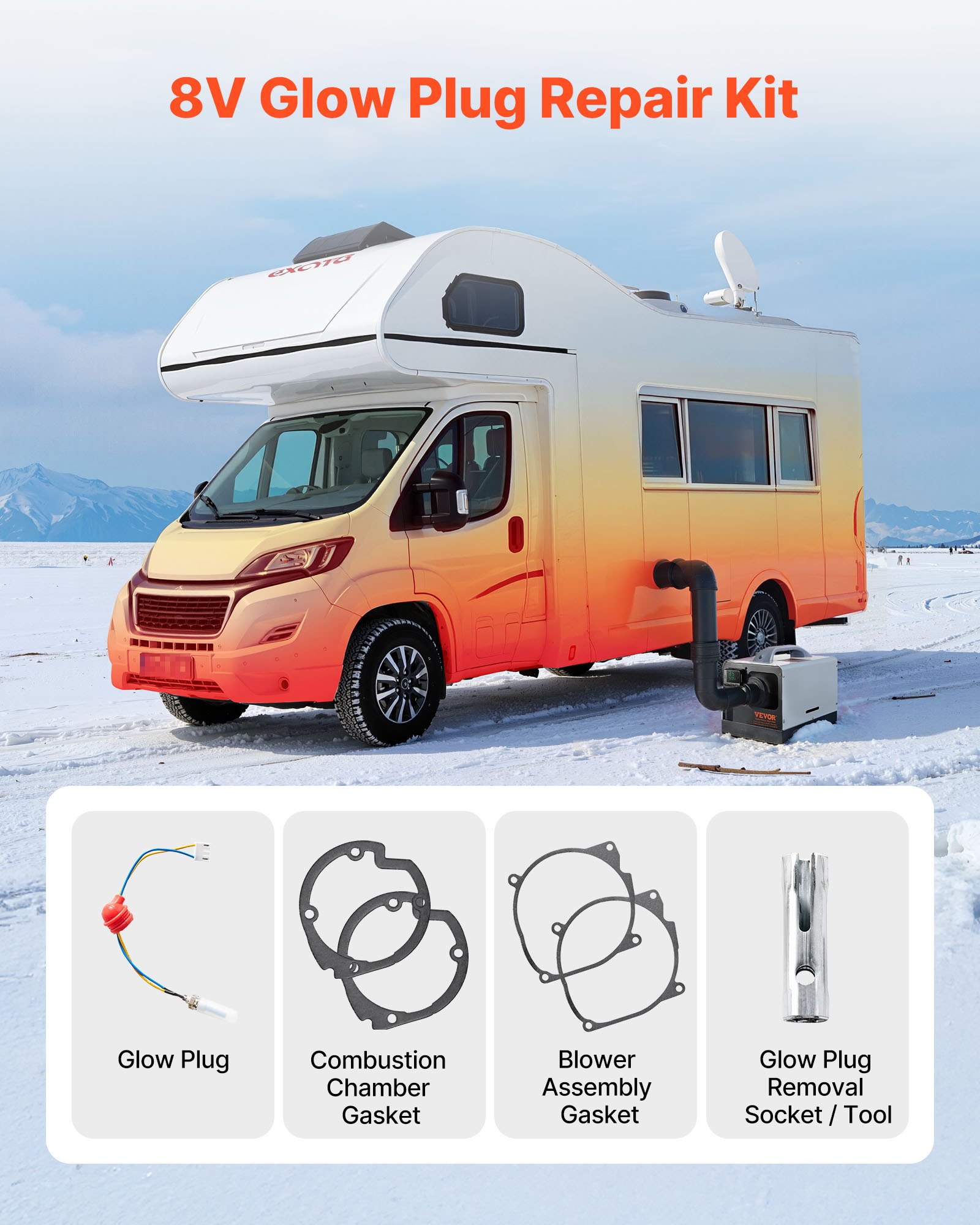 8 V Glühkerzenstecker Reparatursatz Glühzündkerzensatz Für Dieselheizung Mit Zerstäubungsnetz, Kompatibel Mit 2/5/8 KW Standheizung, Dieselheizungszubehör Für Auto Lkw Boot (4 Dichtungen)_voghion.com