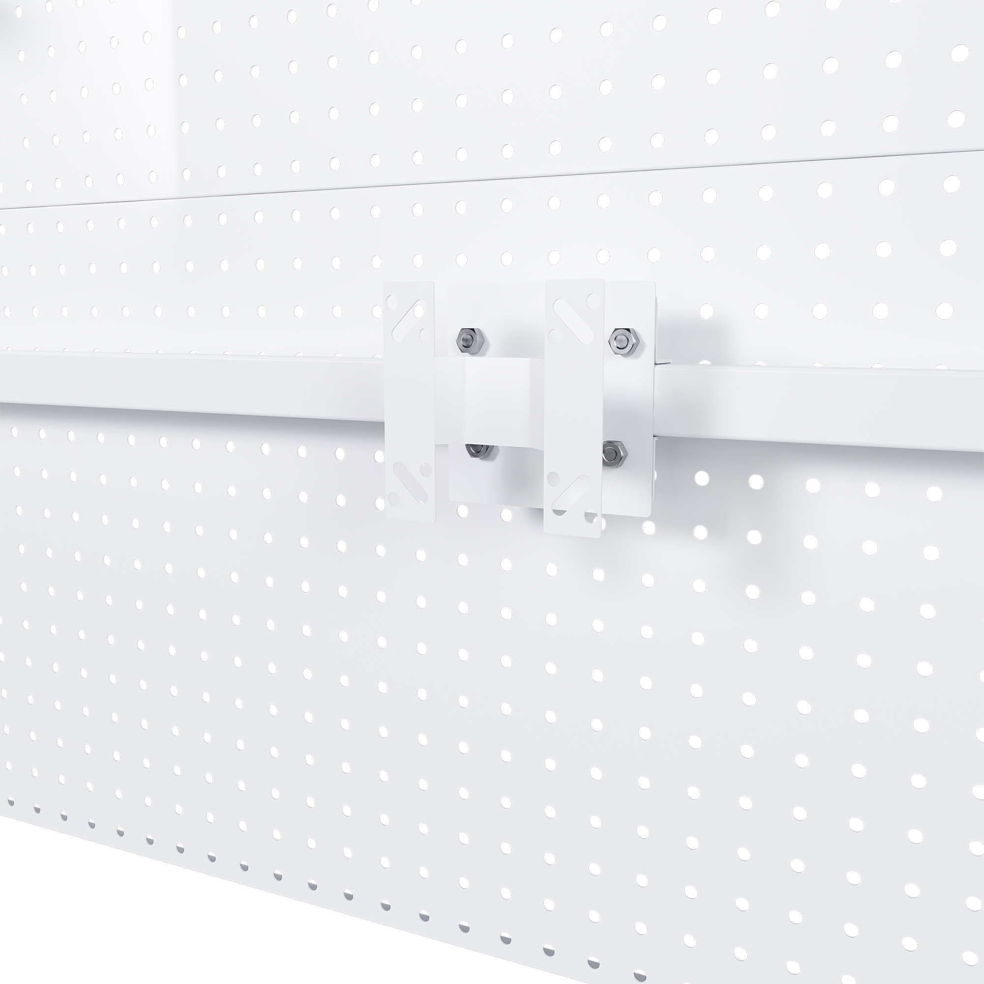 Metal Pegboard Desk Organizer With Dual Monitor Stand, 59x35 Inch Large Privacy Panel With 3 Accessories, Sturdy Gaming & Office Desk Wall Organizer, White