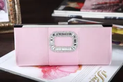 Banquet Buckle Square Diamond Clutch - Pink - View 1