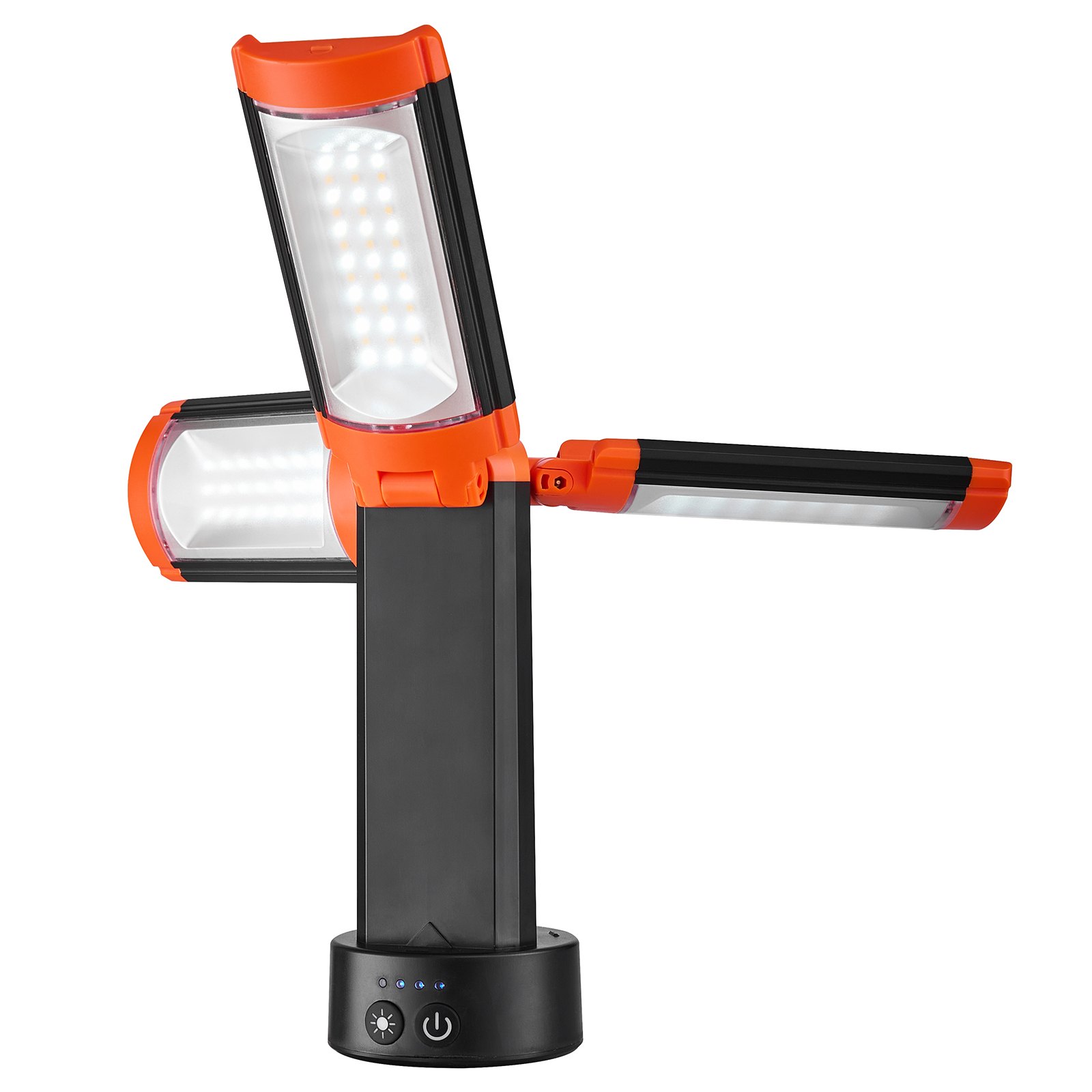 LED-Baustellenleuchte mit Stativ, 10-Ah-Akku, 3 Lampenköpfe, abnehmbares Stativ_voghion.com