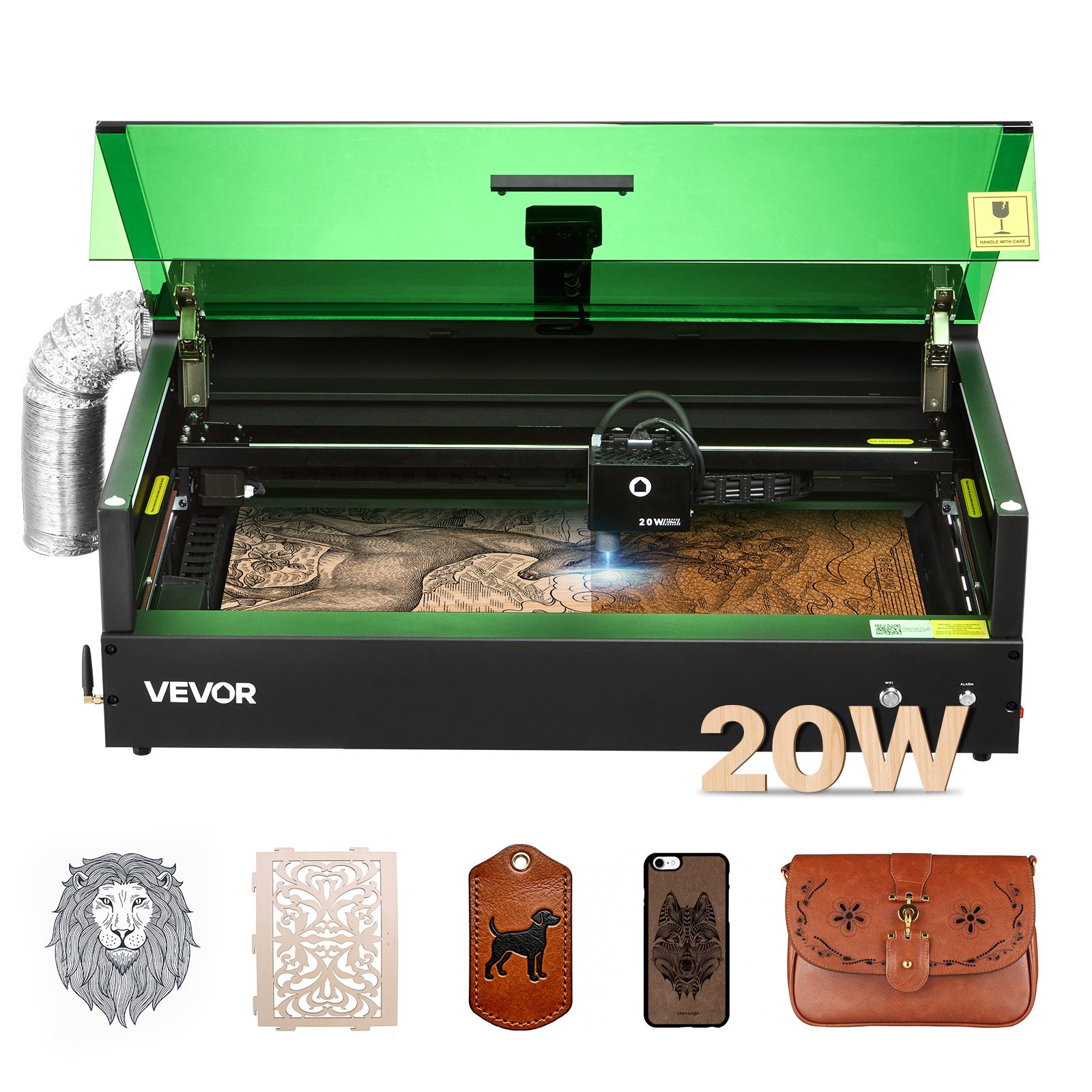 Lasergravierer 20 W Lasergravur- & Schneidemaschine Mit Integrierter Kamera Laserschneider