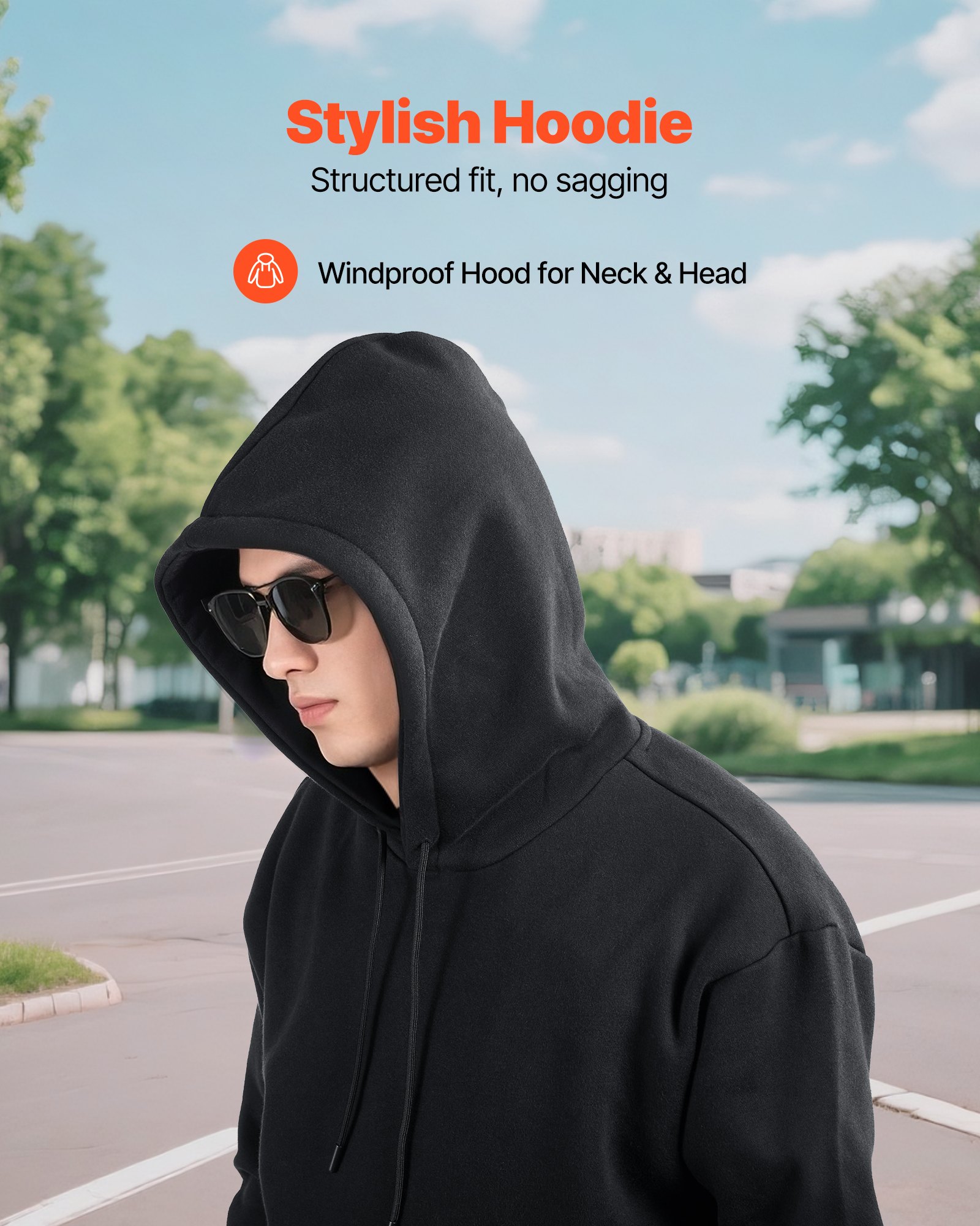 Kapuzenpullover Damen Hoodie Größe L Fleece Langärmlig_voghion.com