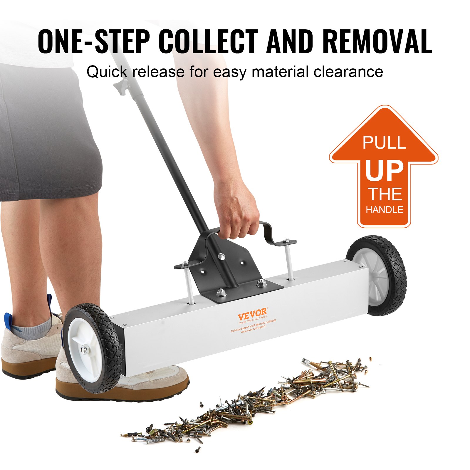 22.7 Kg Rolling Magnetic Sweeper With Wheels, Push-Type Pick Up 61 Cm Large — image 2
