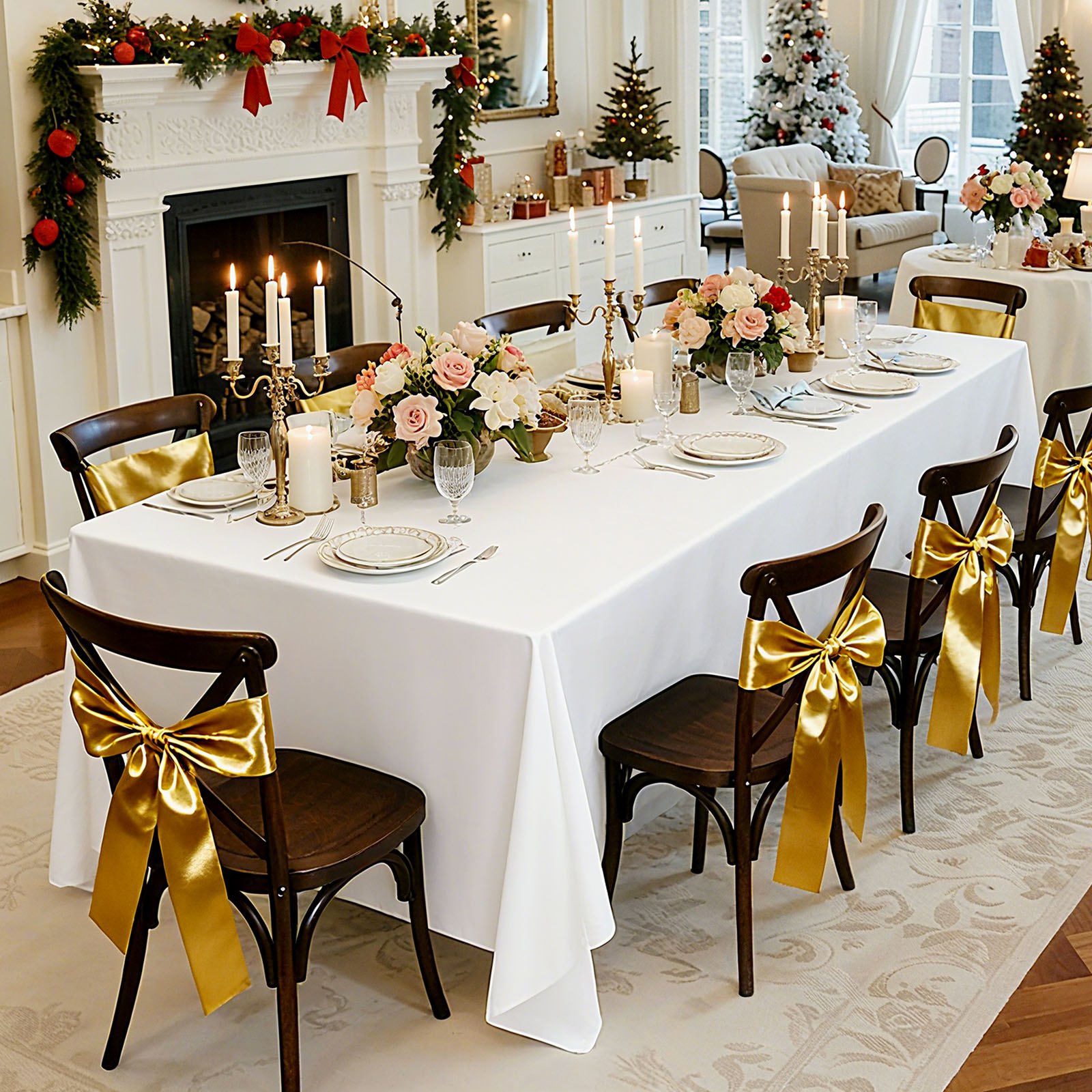 6er Set Tischdecken Aus Polyester Weiß Abwaschbar Für Feiern_voghion.com