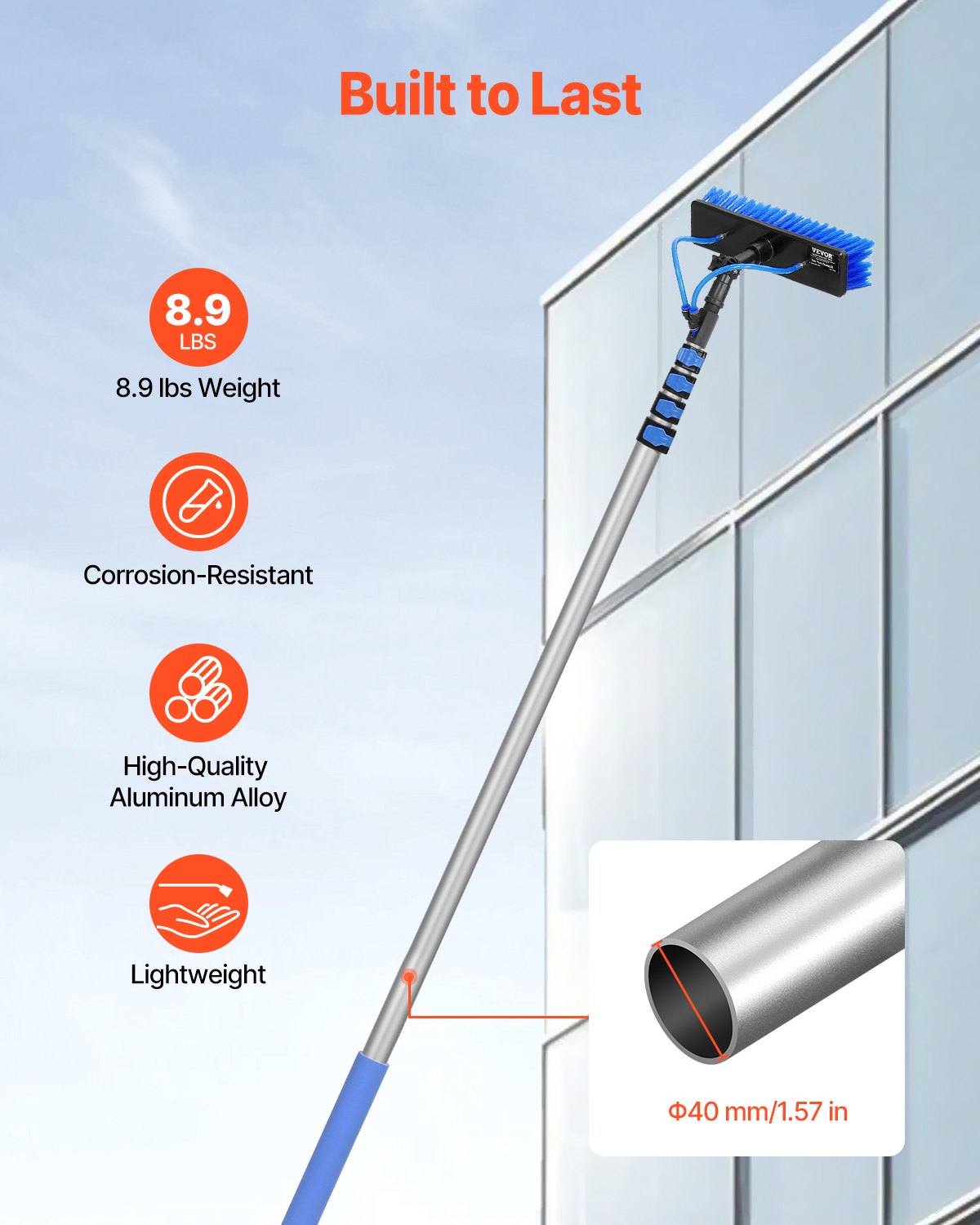 Water Fed Pole Kit, 9m Solar Panel Cleaning With Extendable Handle, 180° — image 5