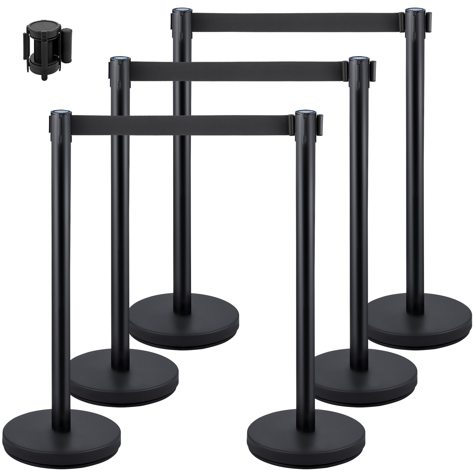 Crowd Control Stanchions, 6-Pack Barriers With 3PCS 6.5FT Retractable Belt — image 5