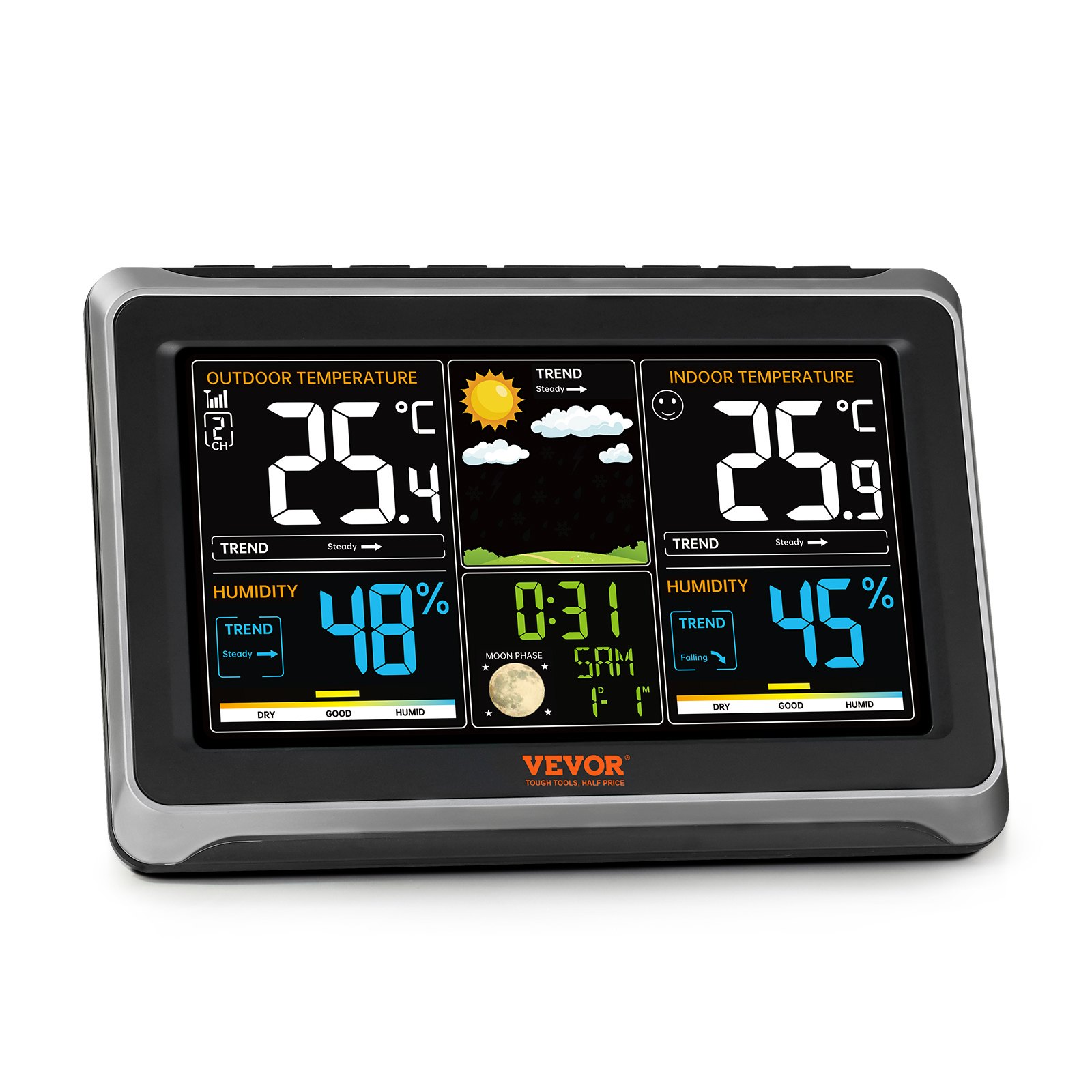 Weather Station Indoor Outdoor, 7.5 In Color Display, Wireless Digital Home — image 5