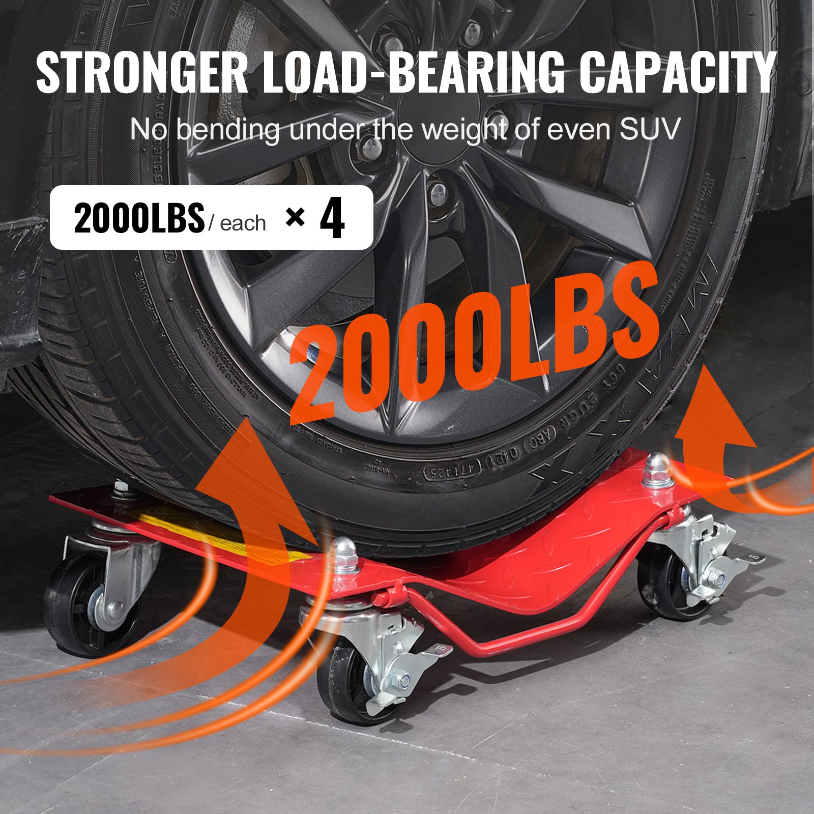Wheel Dolly, 8000 Lbs Capacity Heavy-Duty Steel Car Mover, Tire Stake Set — image 4