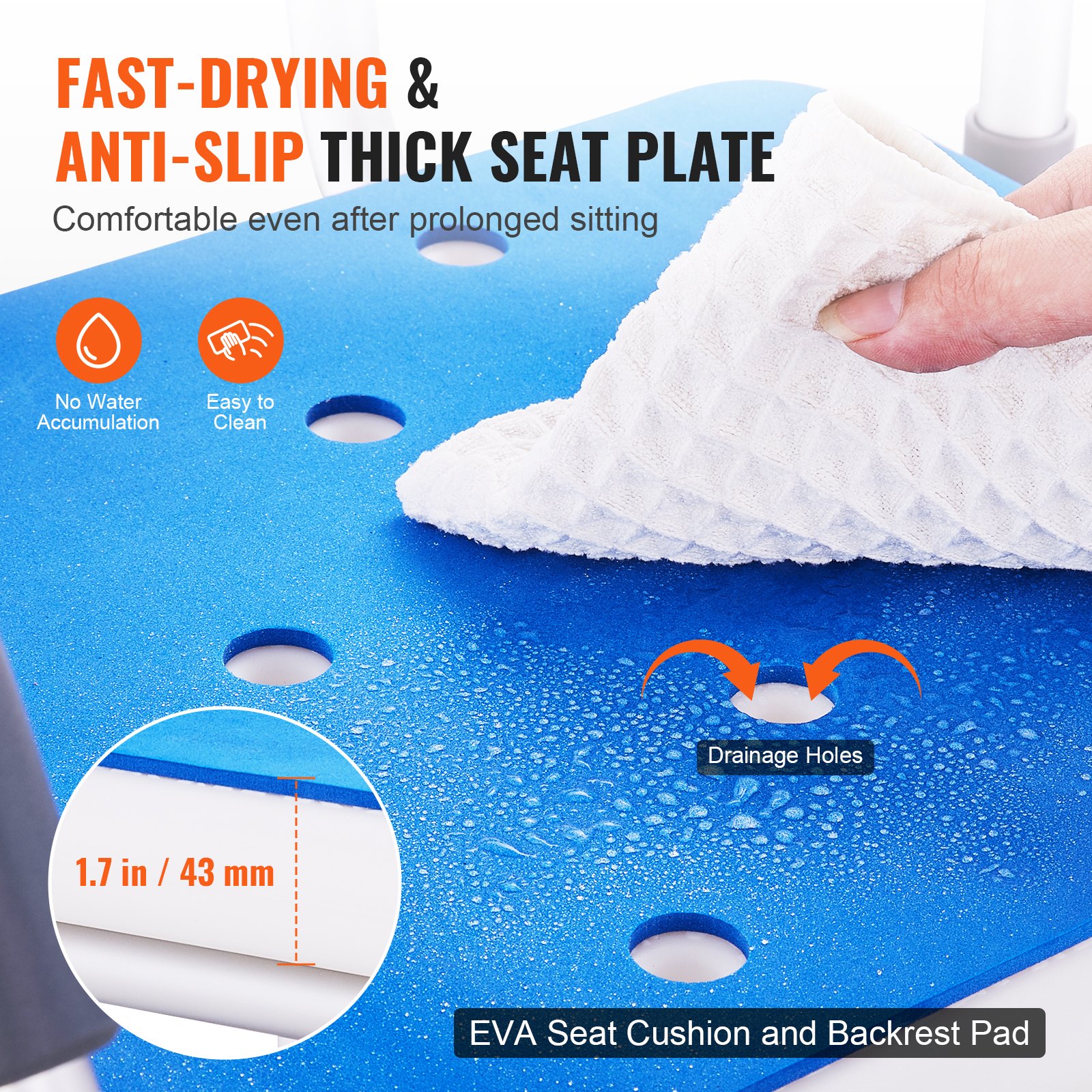 Swivel Shower Chair 360 Degree, Adjustable Seat With Pivoting Arms For Inside — image 3