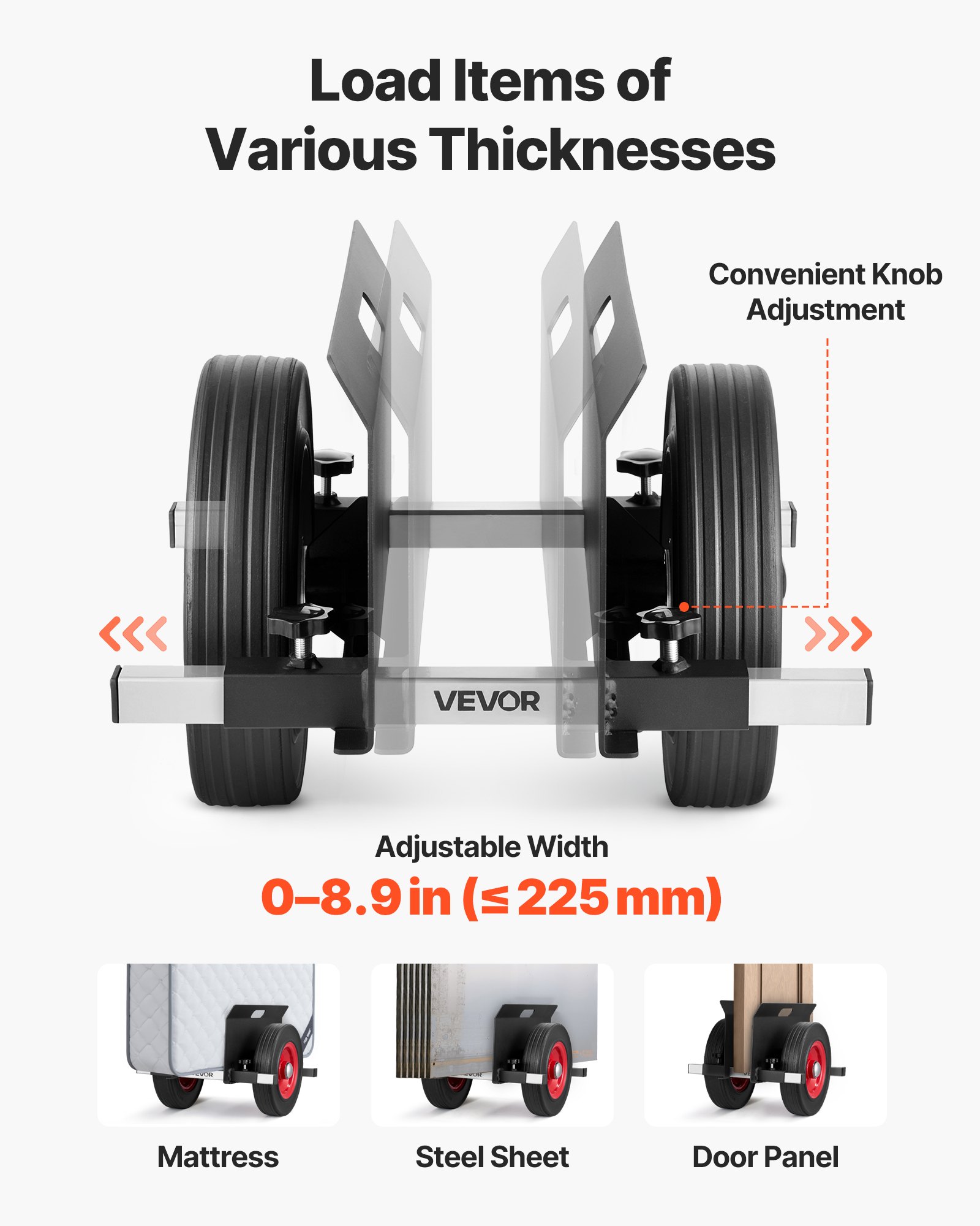 Panel Dolly, 453.6 Kg Load Capacity, Drywall Mover With 25 Cm Rubber Wheels — image 4