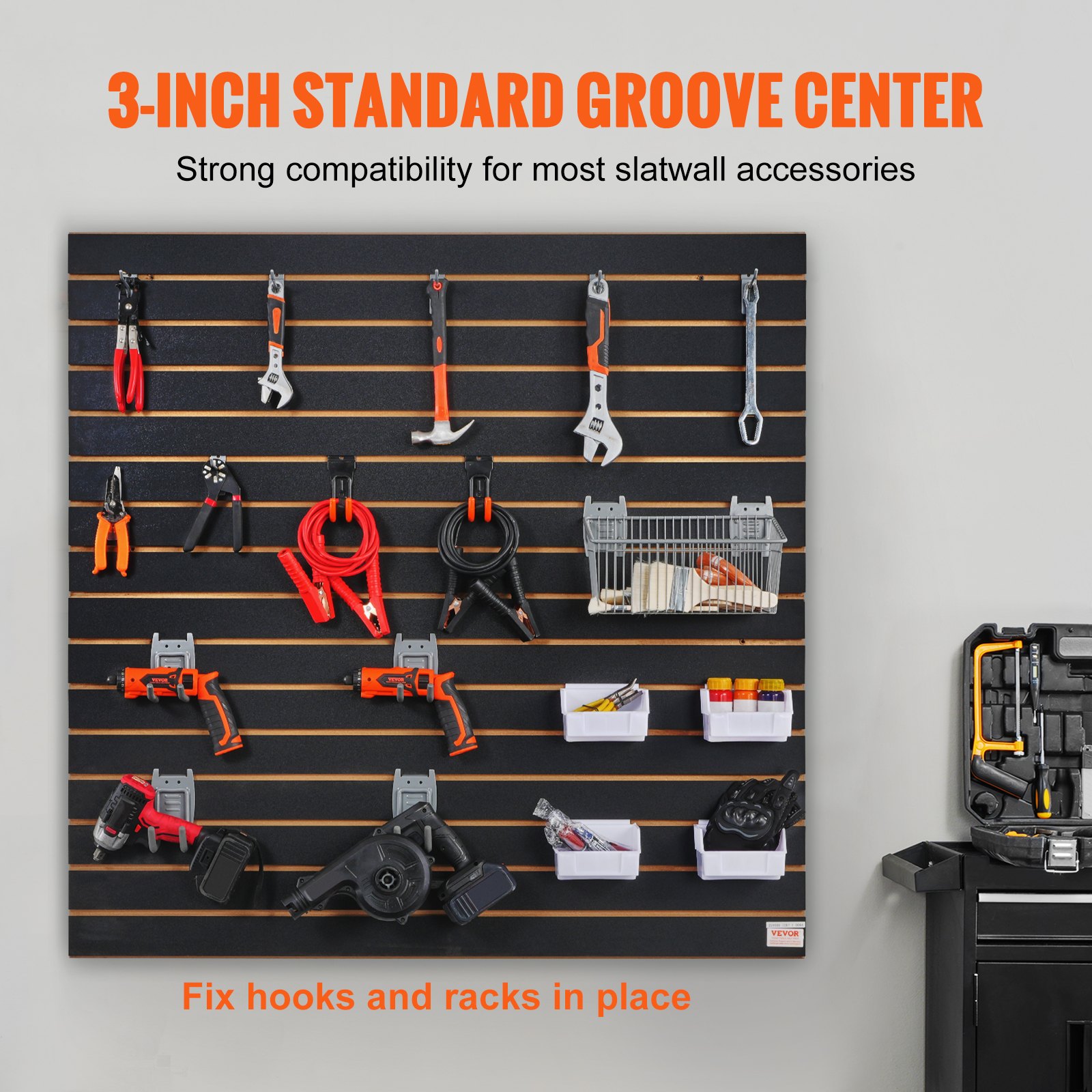 Slatwall Panels, 4 Ft X 2 Ft Black Garage Wall 24"H X 48"L (Set Of 2 Heavy Duty — image 4