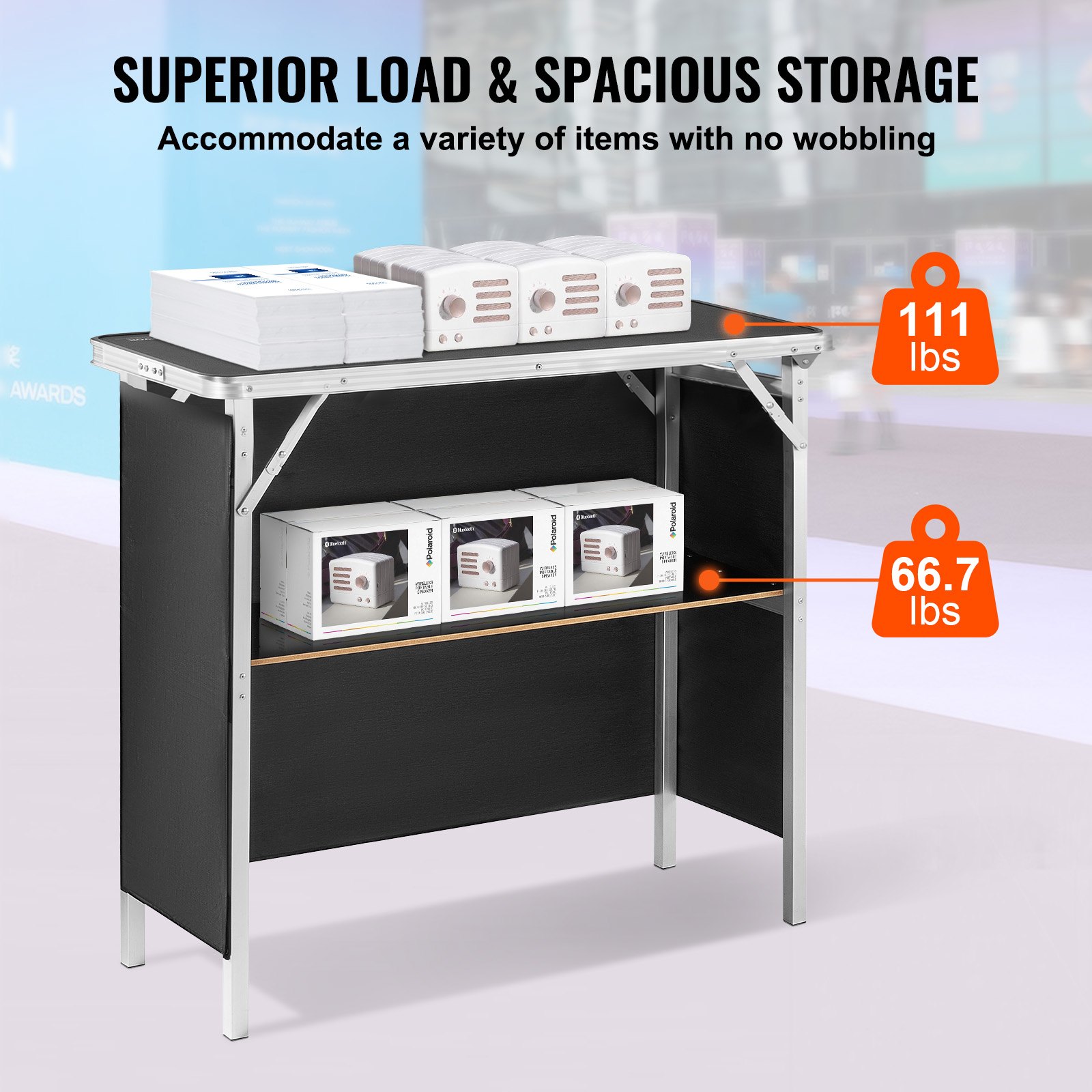 Portable Tradeshow Podium Table, 975 X 385 X 870 Mm, Display Exhibition Counter — image 3