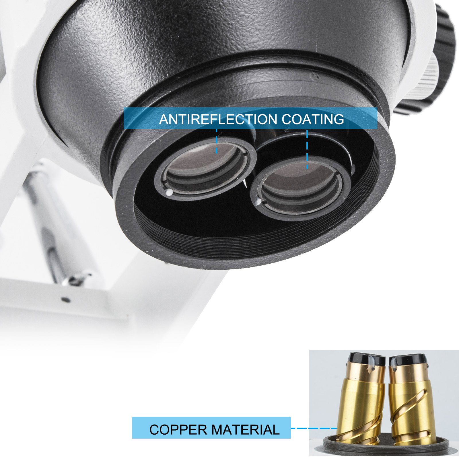 3.5X-90X Simul-Focal Stereo Microscope 360°Swiveling Trinocular With Dual Arm — image 2