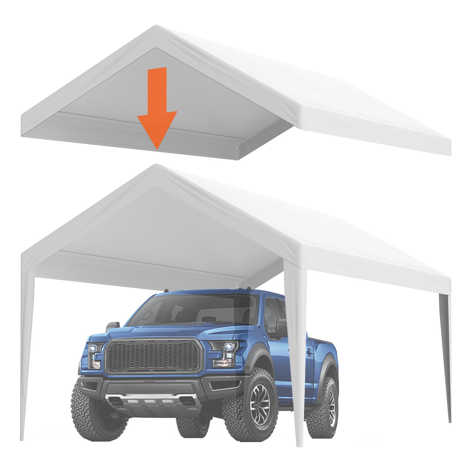 Carport Replacement Canopy Cover 6100 X 3040 Mm, Garage Top Tent Shelter Tarp — image 3