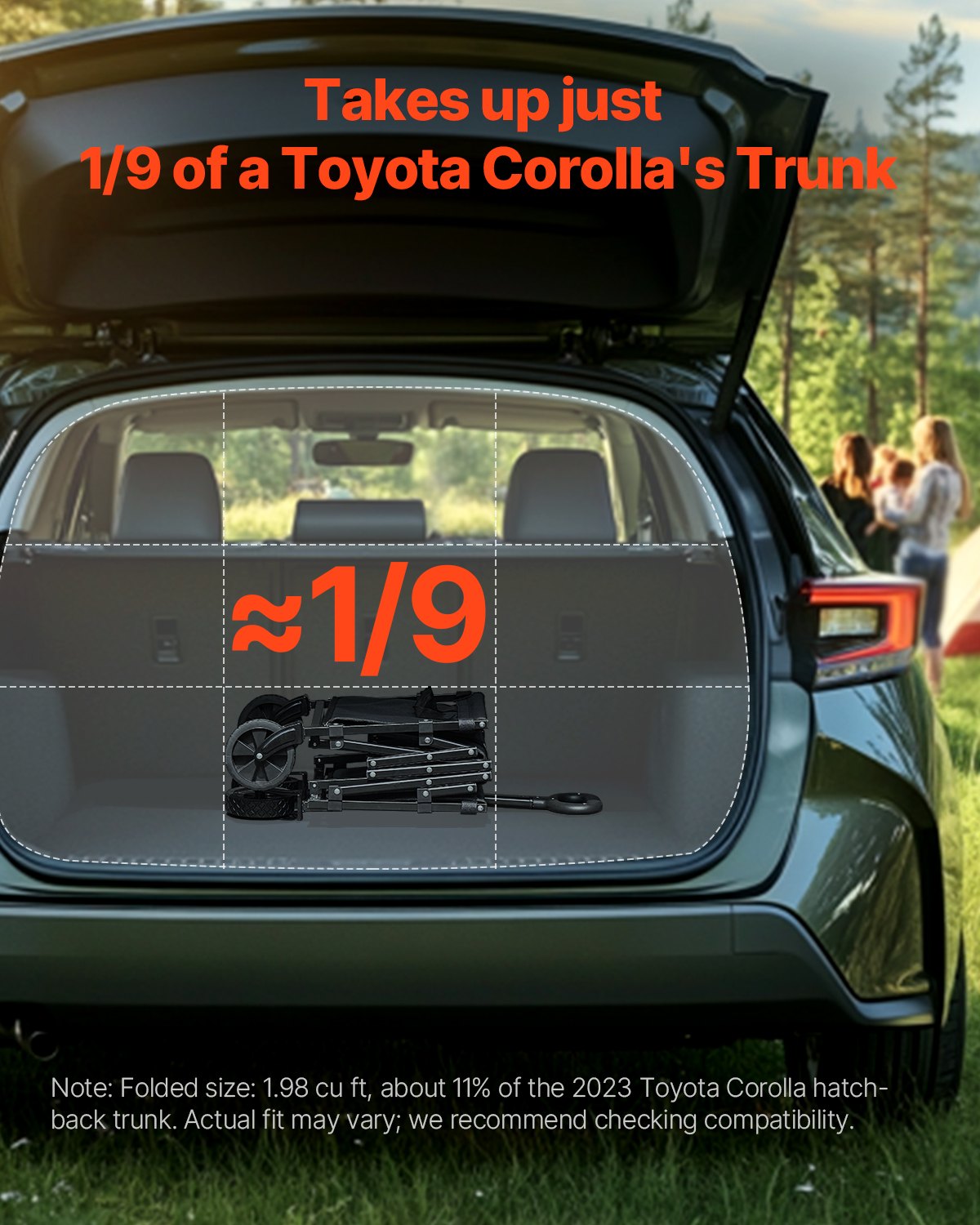 Collapsible Wagon Carts, 120L & 225LBS Folding Wagons With All-Terrain Wheels — image 3