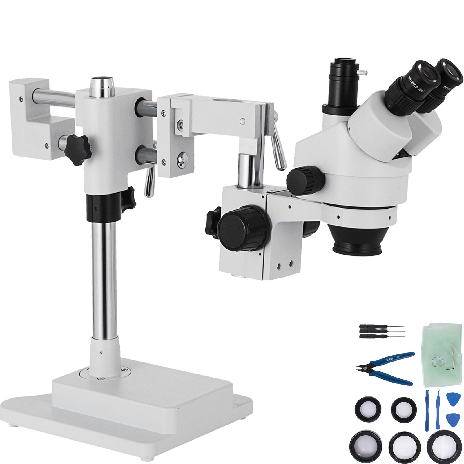 3.5X-90X Simul-Focal Stereo Microscope 360°Swiveling Trinocular With Dual Arm — image 5
