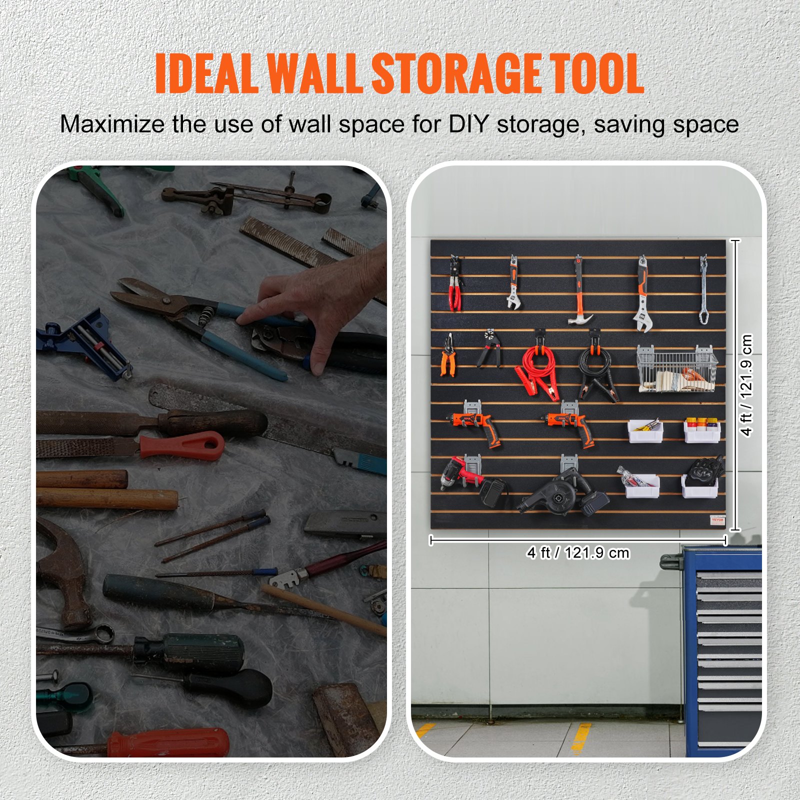 Slatwall Panels, 4 Ft X 2 Ft Black Garage Wall 24"H X 48"L (Set Of 2 Heavy Duty