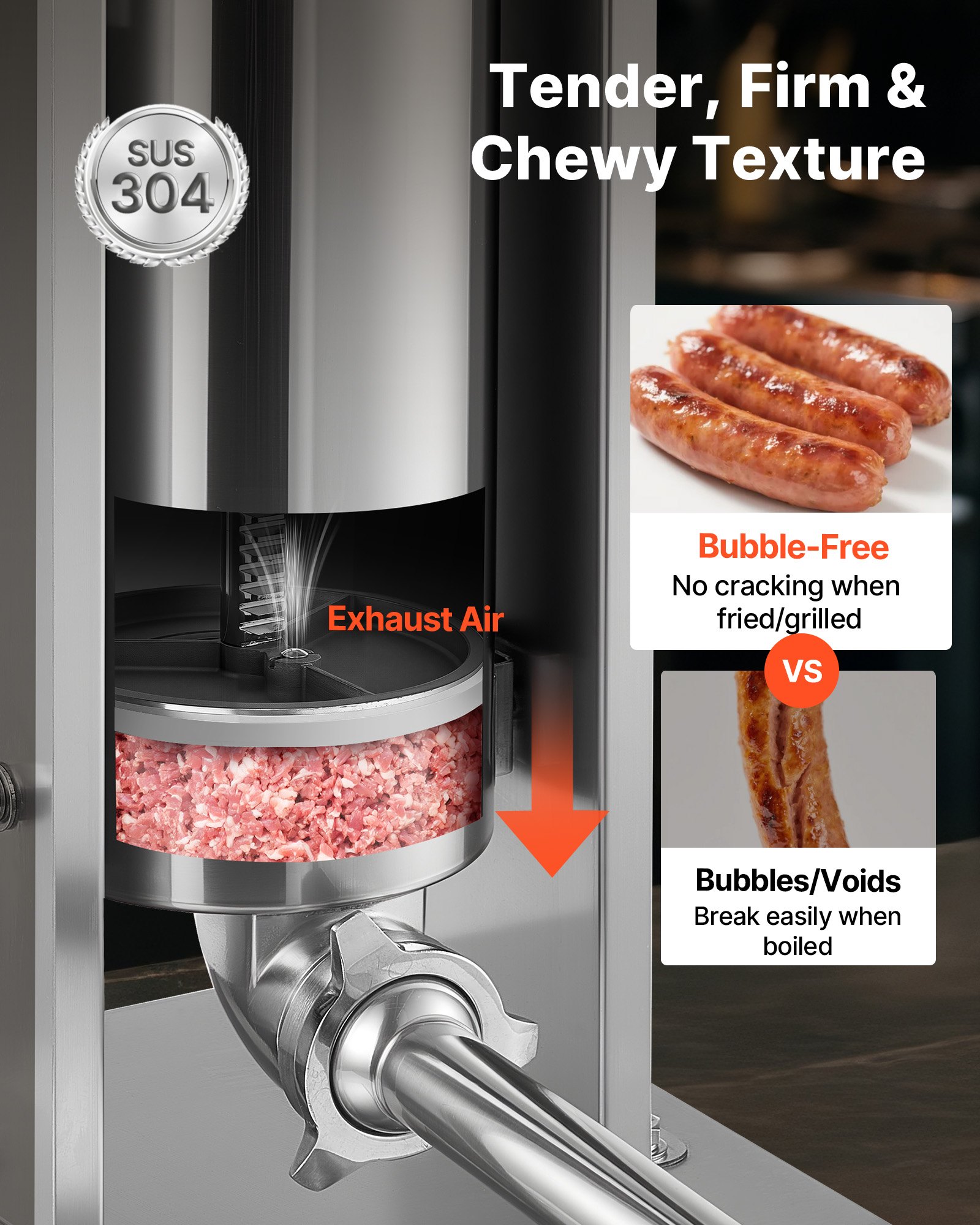 Manual Sausage Stuffer, 11 LBS / 5 L Vertical Meat Dual-Speed Casing Filling — image 3