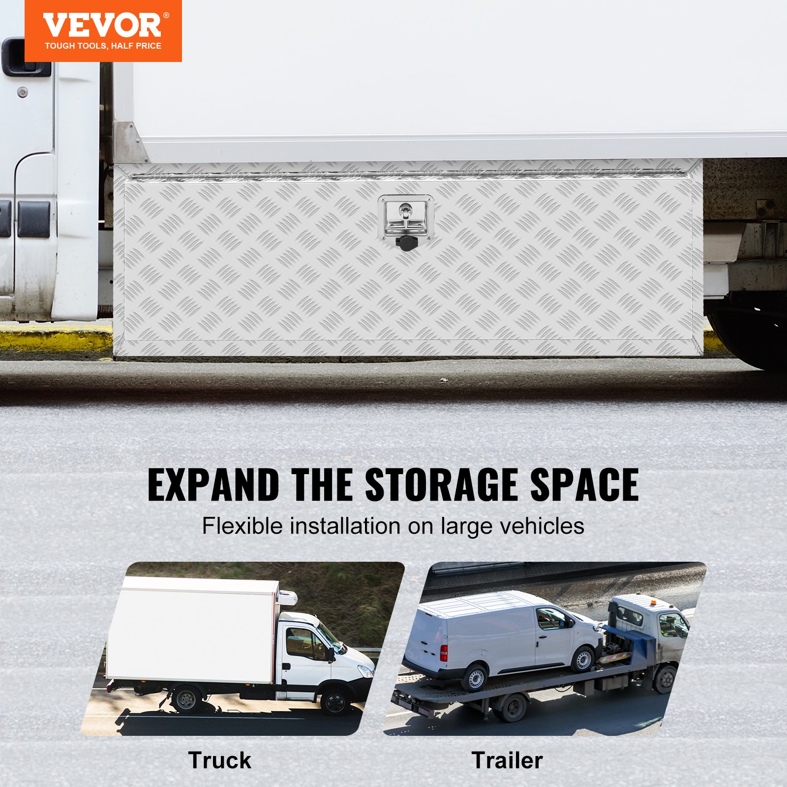 Underbody Truck Box, 1219 X 430 X 460 Mm Pickup Storage Heavy Duty Aluminum — image 5